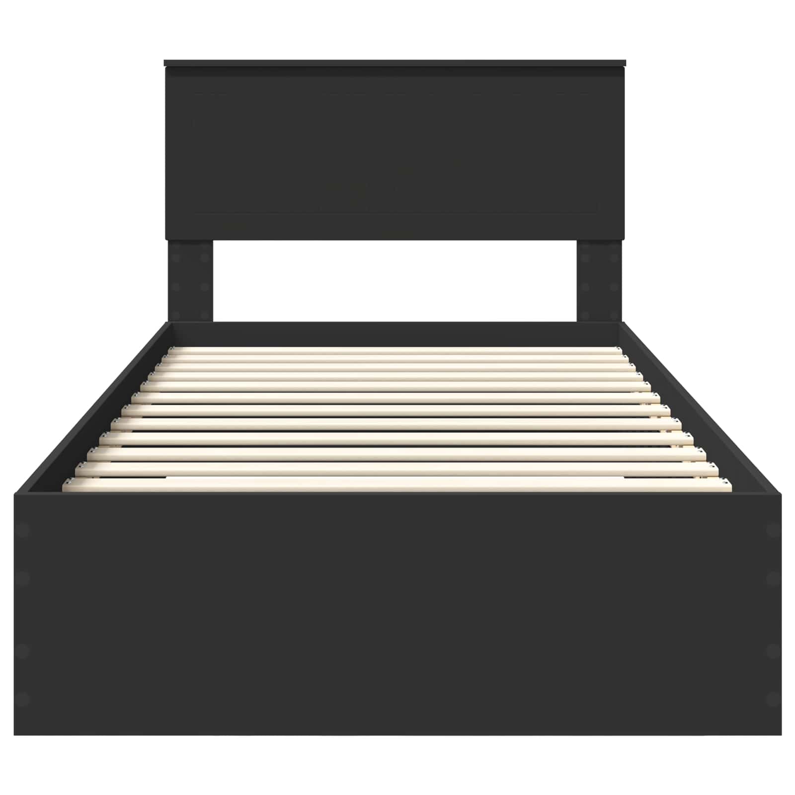 vidaXL Ramka łóżka Z zagłówkiem Czarny i Srebrny 100 x 200 cm