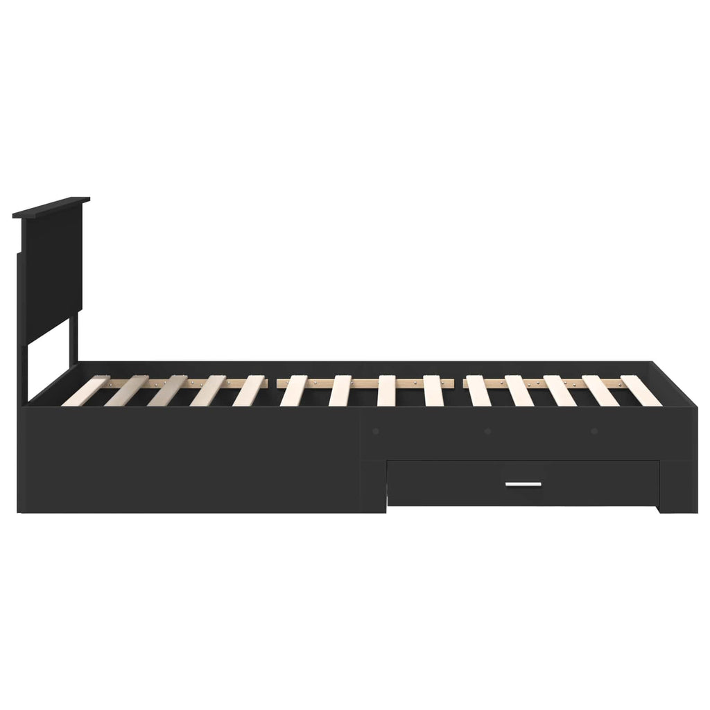 vidaXL Ramka łóżka Z zagłówkiem Czarny i Srebrny 100 x 200 cm