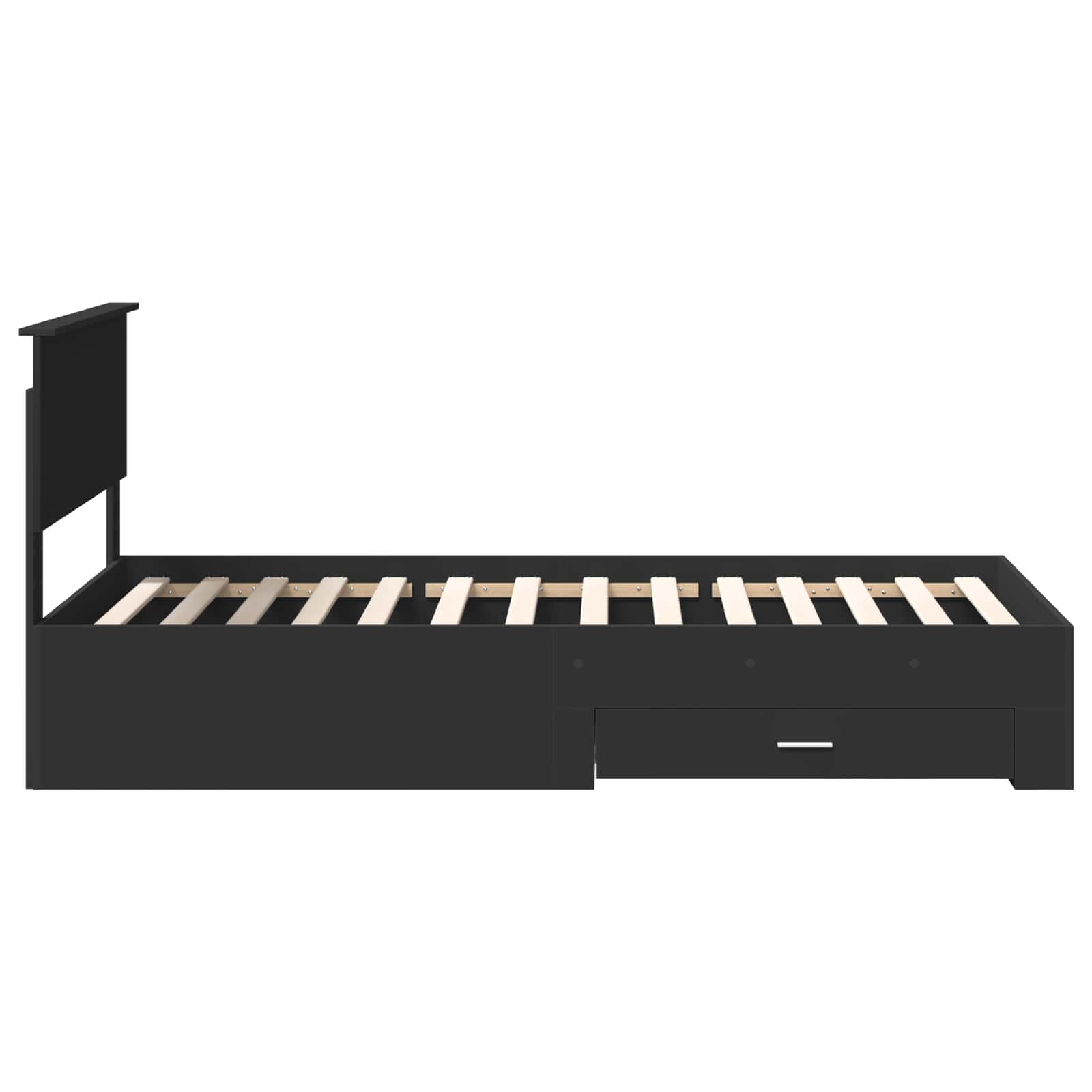 vidaXL Ramka łóżka Z zagłówkiem Czarny i Srebrny 100 x 200 cm