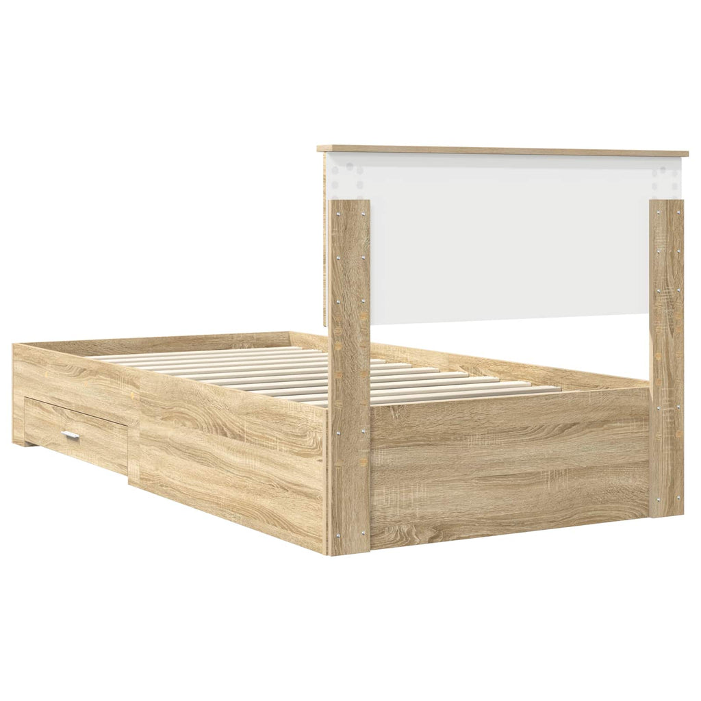 vidaXL Ramka łóżka Dąb Sonoma 100 x 200 cm Materiał drewnopochodny