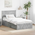 vidaXL Ramka łóżka Betonowy szary 100 x 200 cm Materiał drewnopochodny