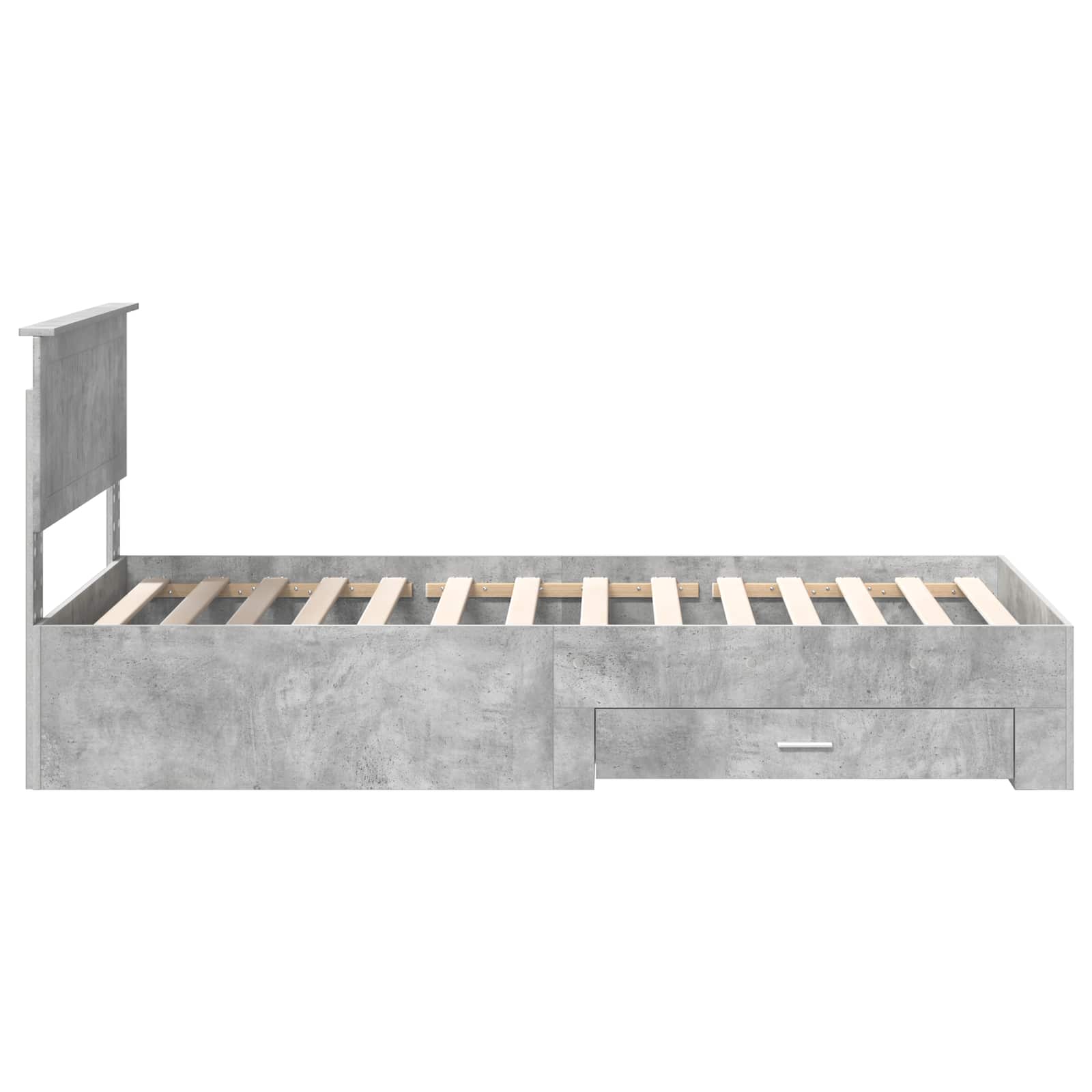 vidaXL Ramka łóżka Betonowy szary 100 x 200 cm Materiał drewnopochodny