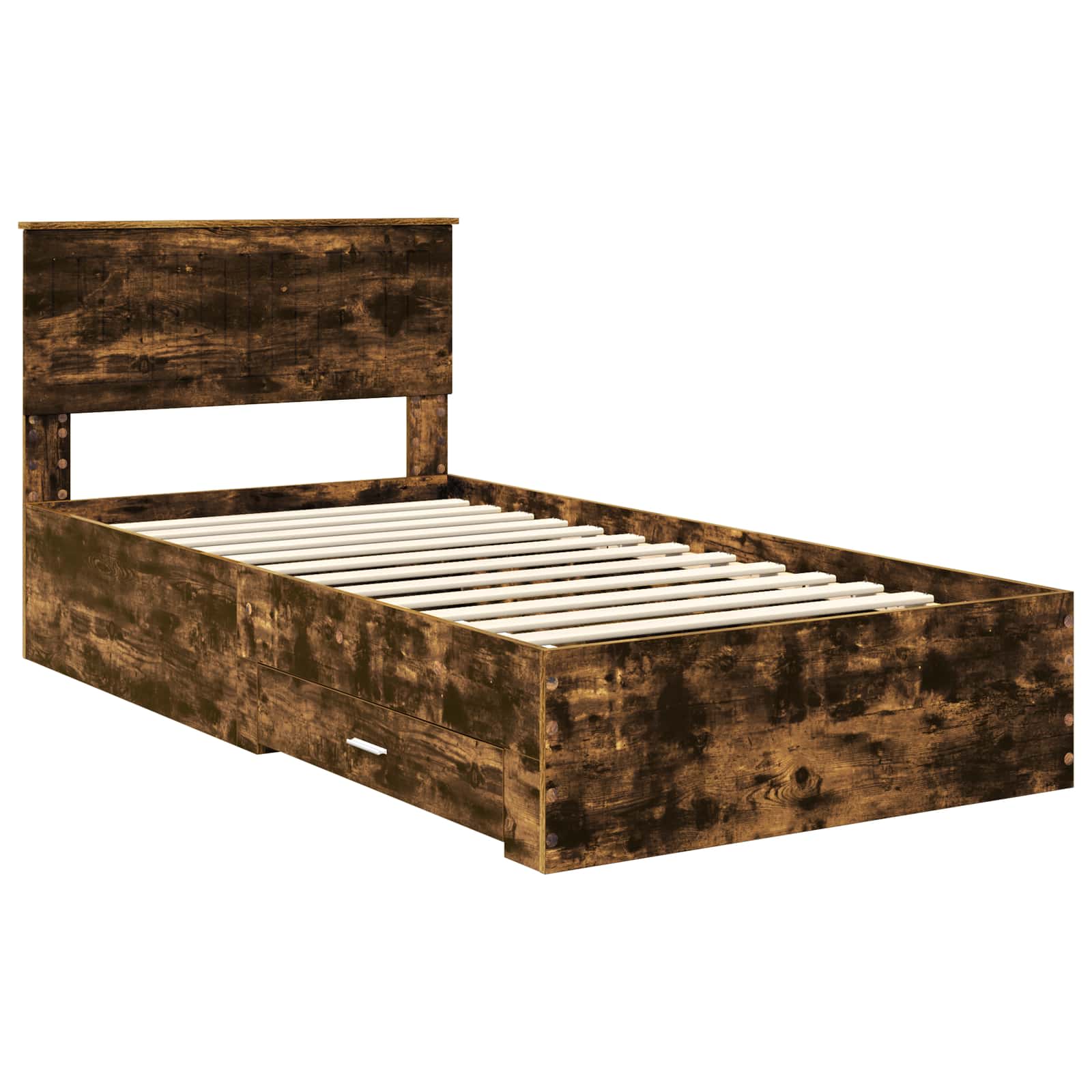 vidaXL Ramka łóżka Dąb wędzony 100 x 200 cm Materiał drewnopochodny