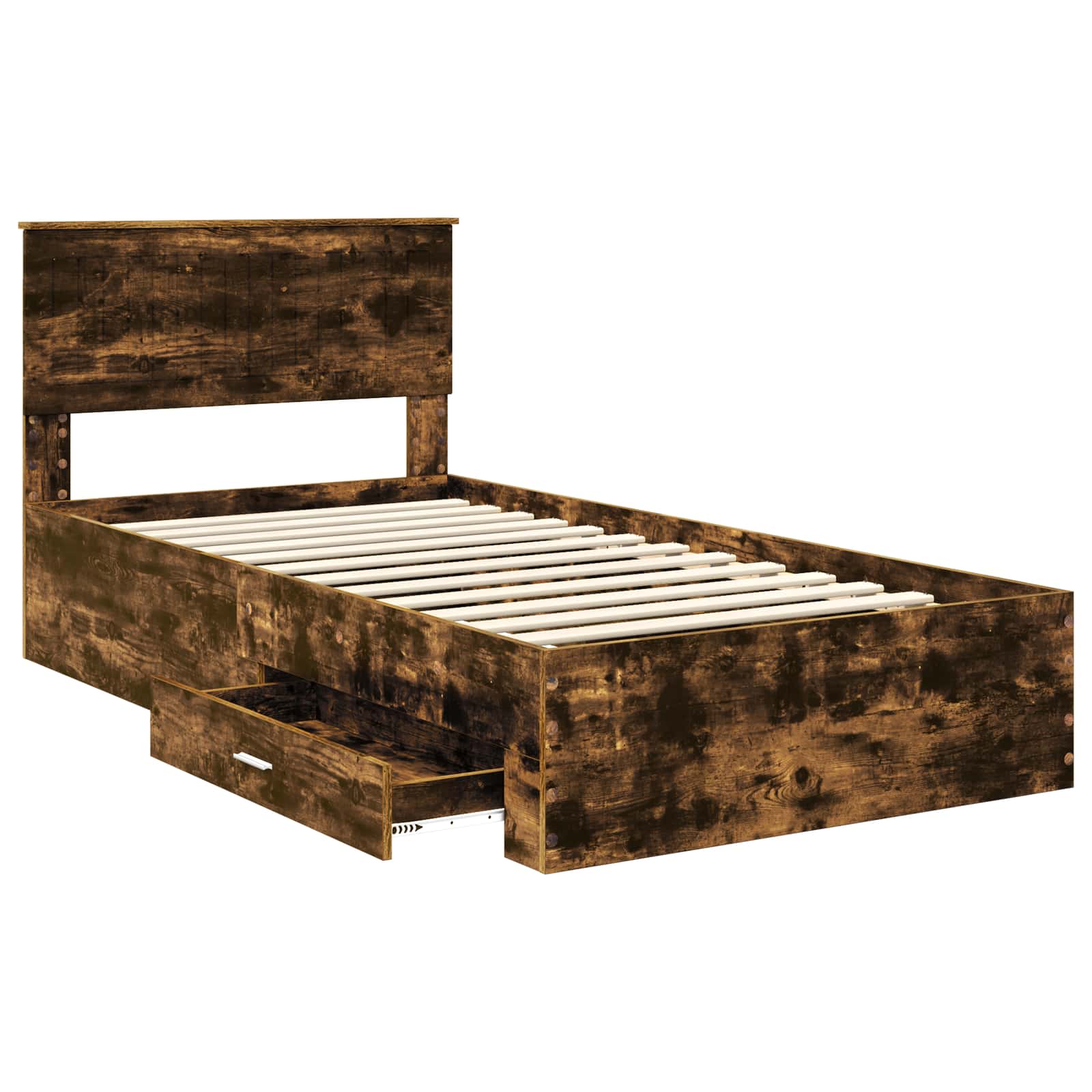 vidaXL Ramka łóżka Dąb wędzony 100 x 200 cm Materiał drewnopochodny