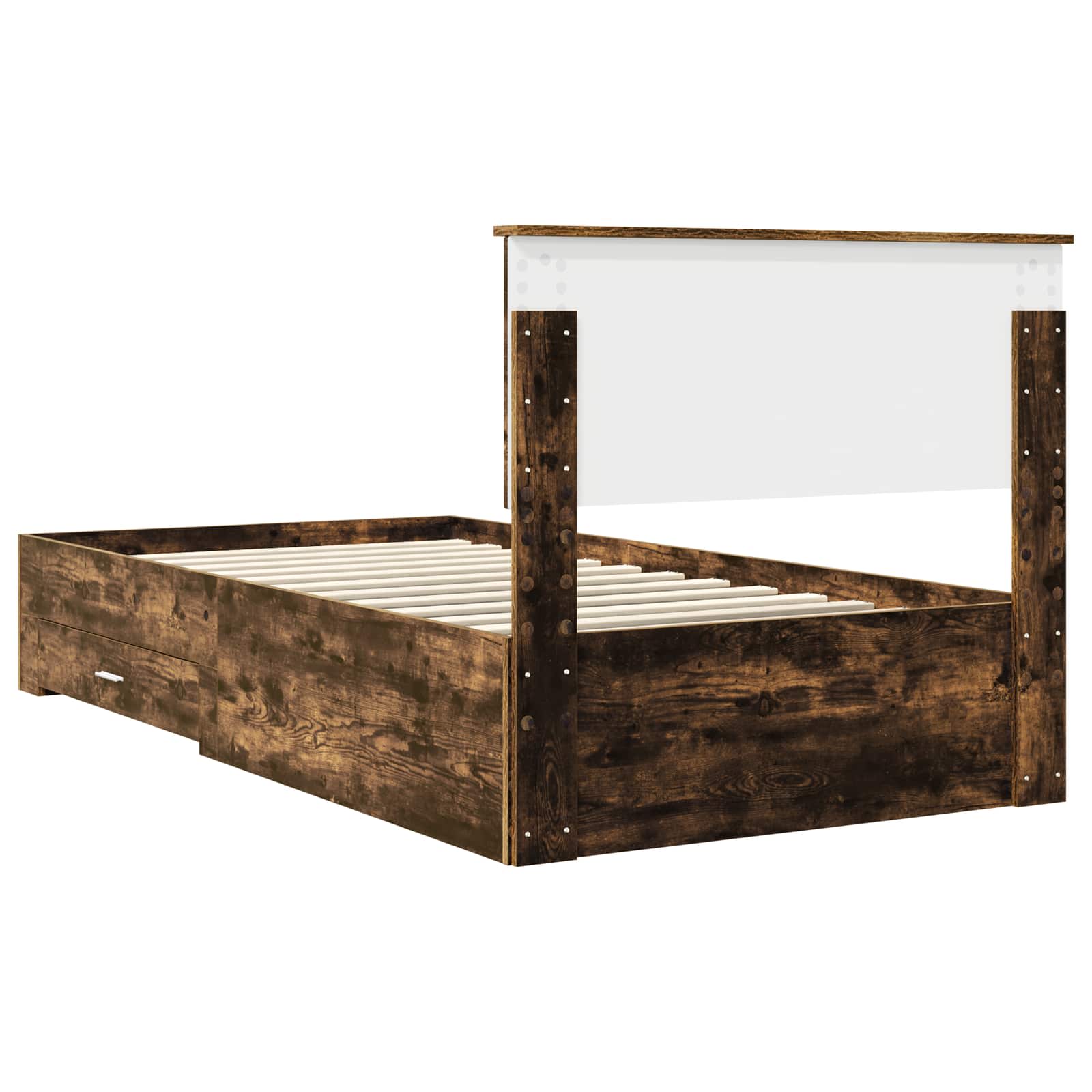vidaXL Ramka łóżka Dąb wędzony 100 x 200 cm Materiał drewnopochodny