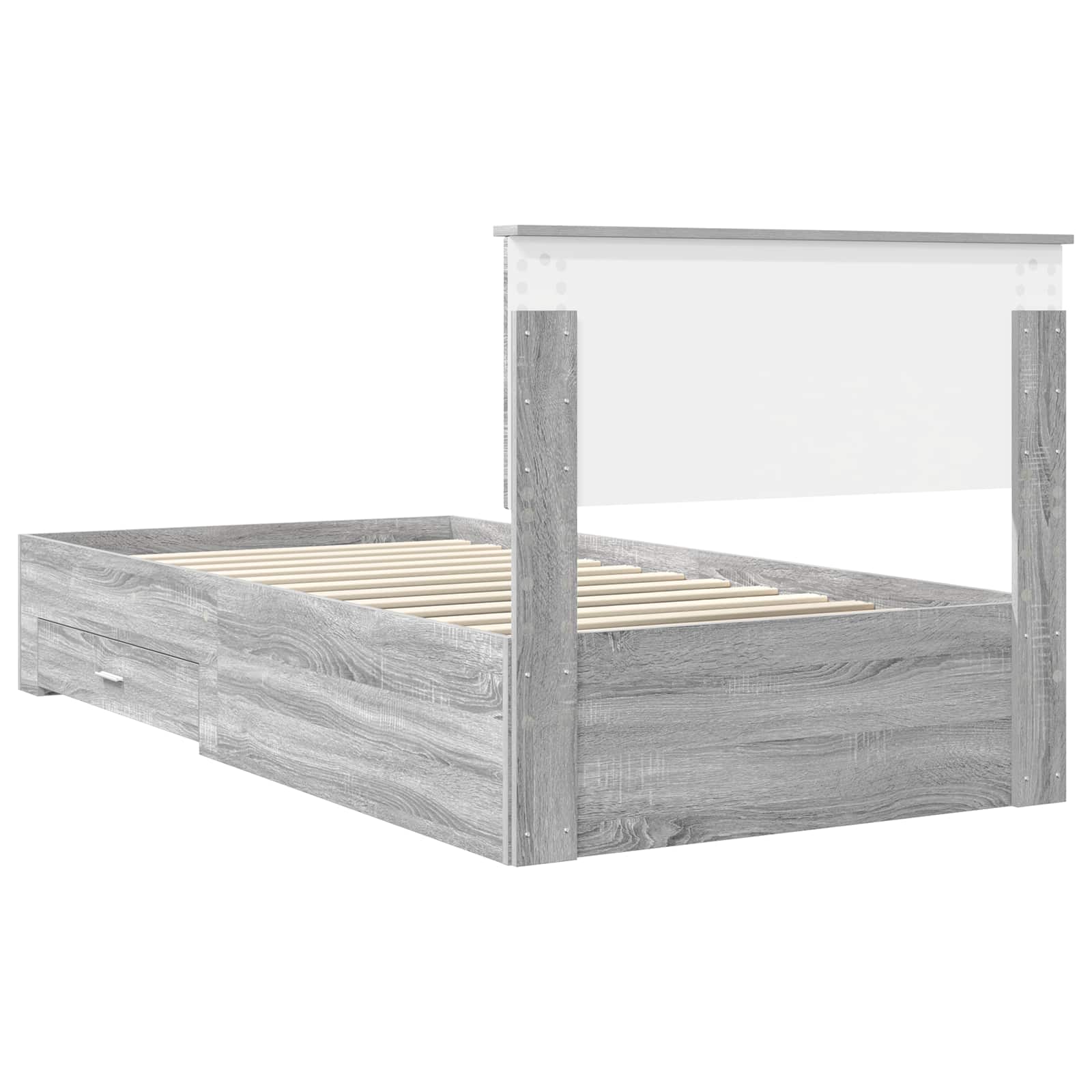 vidaXL Ramka łóżka Szary Sonoma 100 x 200 cm Materiał drewnopochodny