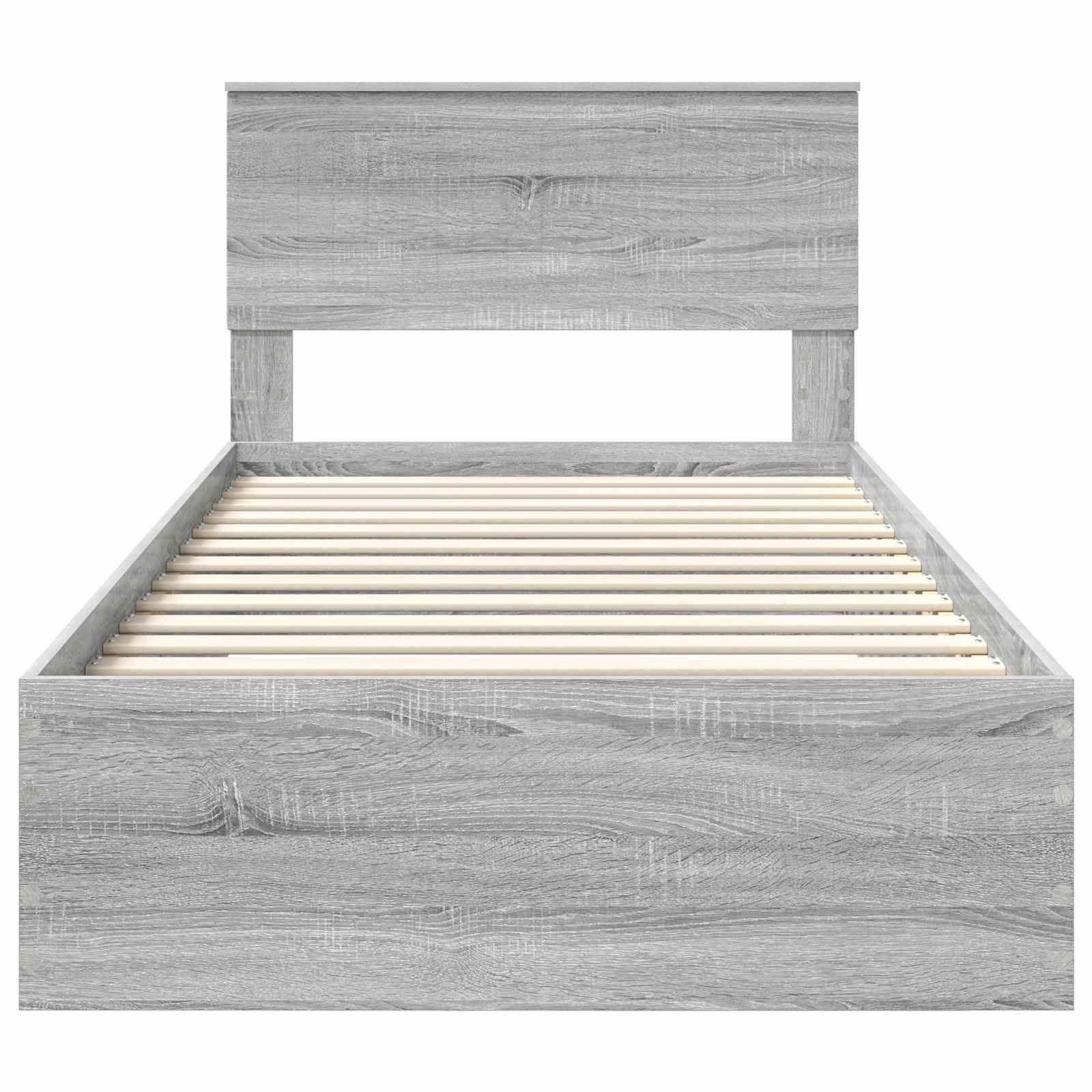 vidaXL Ramka łóżka Szary Sonoma 100 x 200 cm Materiał drewnopochodny