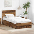 vidaXL Ramka łóżka Stare drewno 100 x 200 cm Materiał drewnopochodny