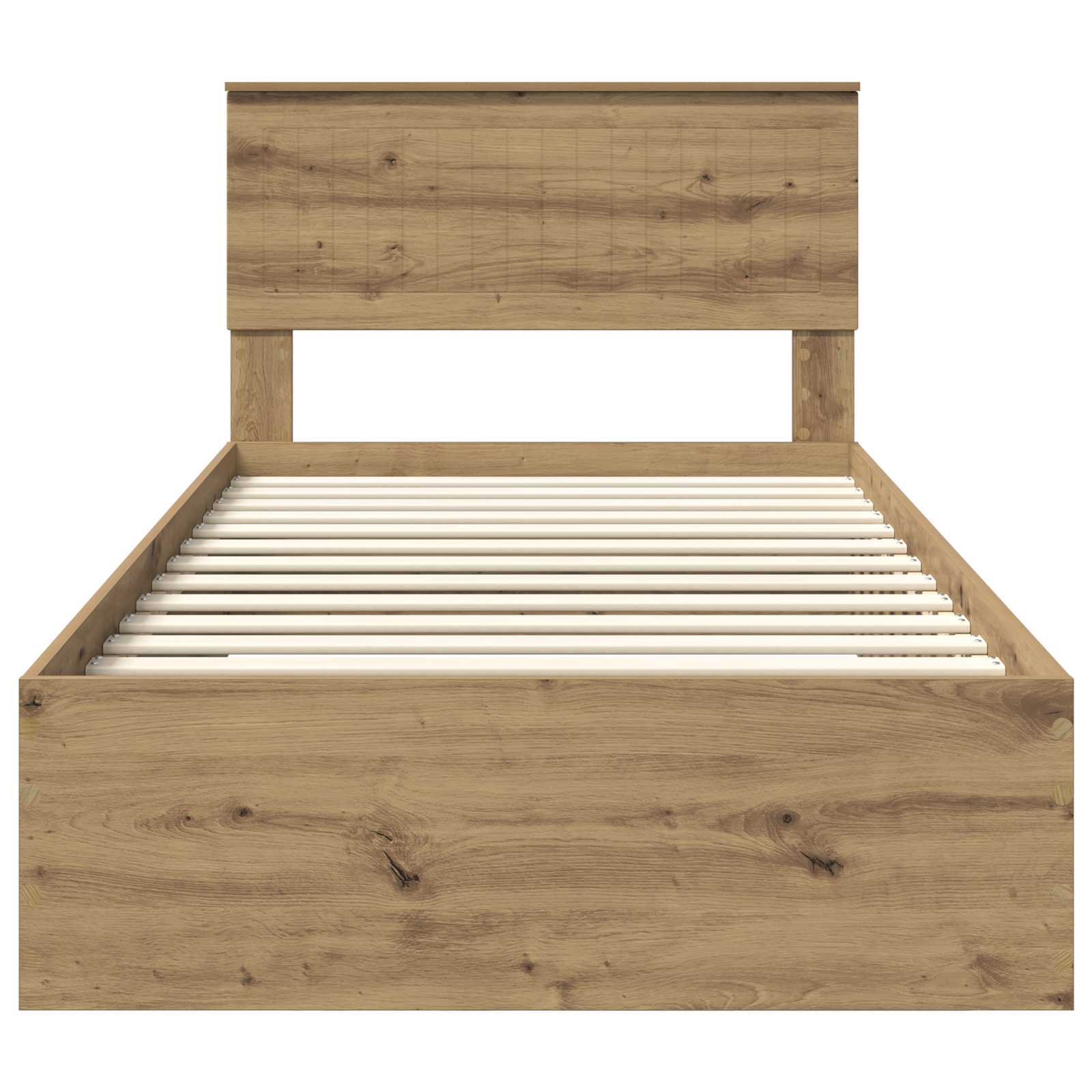vidaXL Ramka łóżka Z zagłówkiem Dąb rzemieślniczy 100 x 200 cm