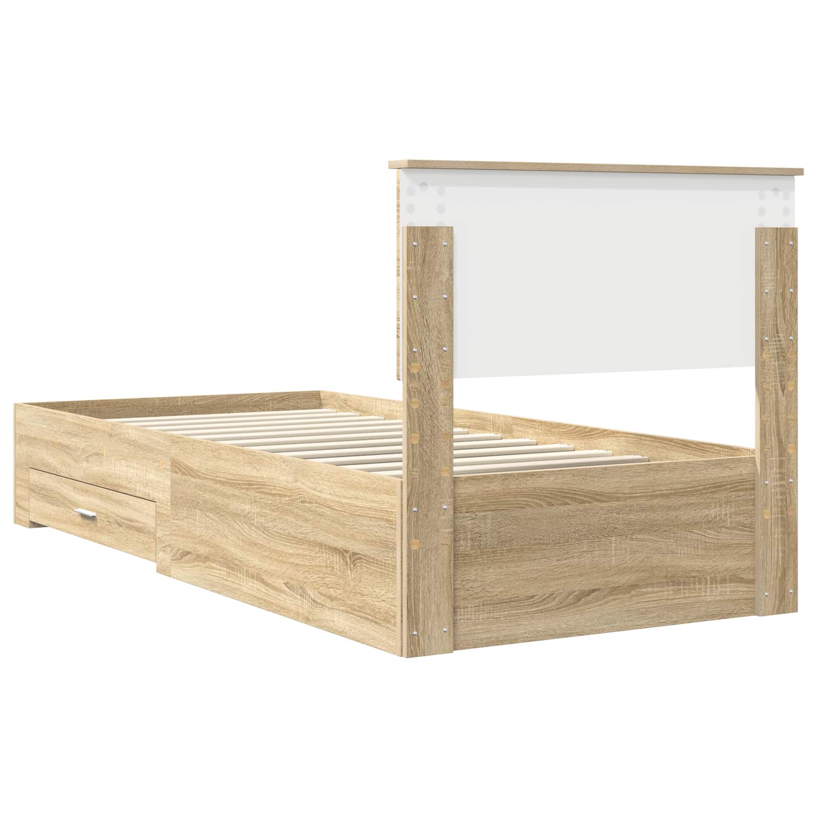 vidaXL Ramka łóżka Dąb Sonoma 90 x 200 cm Materiał drewnopochodny