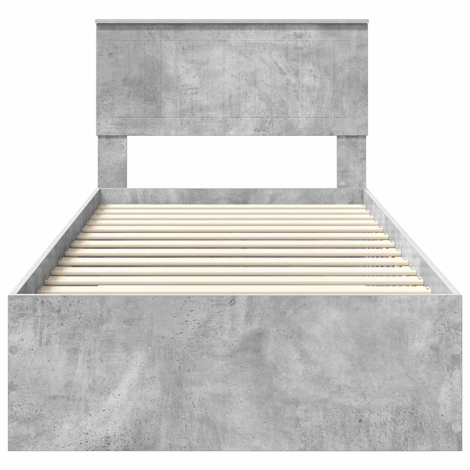 vidaXL Ramka łóżka Betonowy szary 90 x 200 cm Materiał drewnopochodny