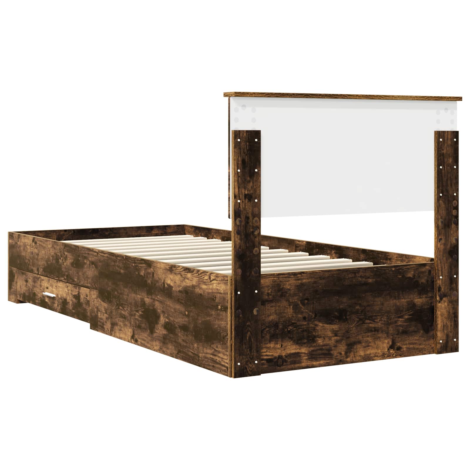 vidaXL Ramka łóżka Dąb wędzony 90 x 200 cm Materiał drewnopochodny