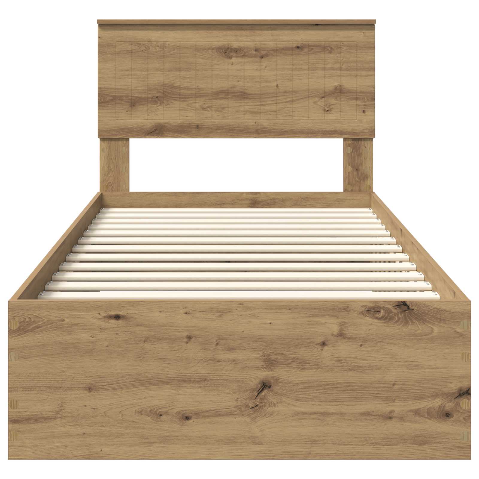 vidaXL Ramka łóżka Z zagłówkiem Dąb rzemieślniczy 90 x 200 cm
