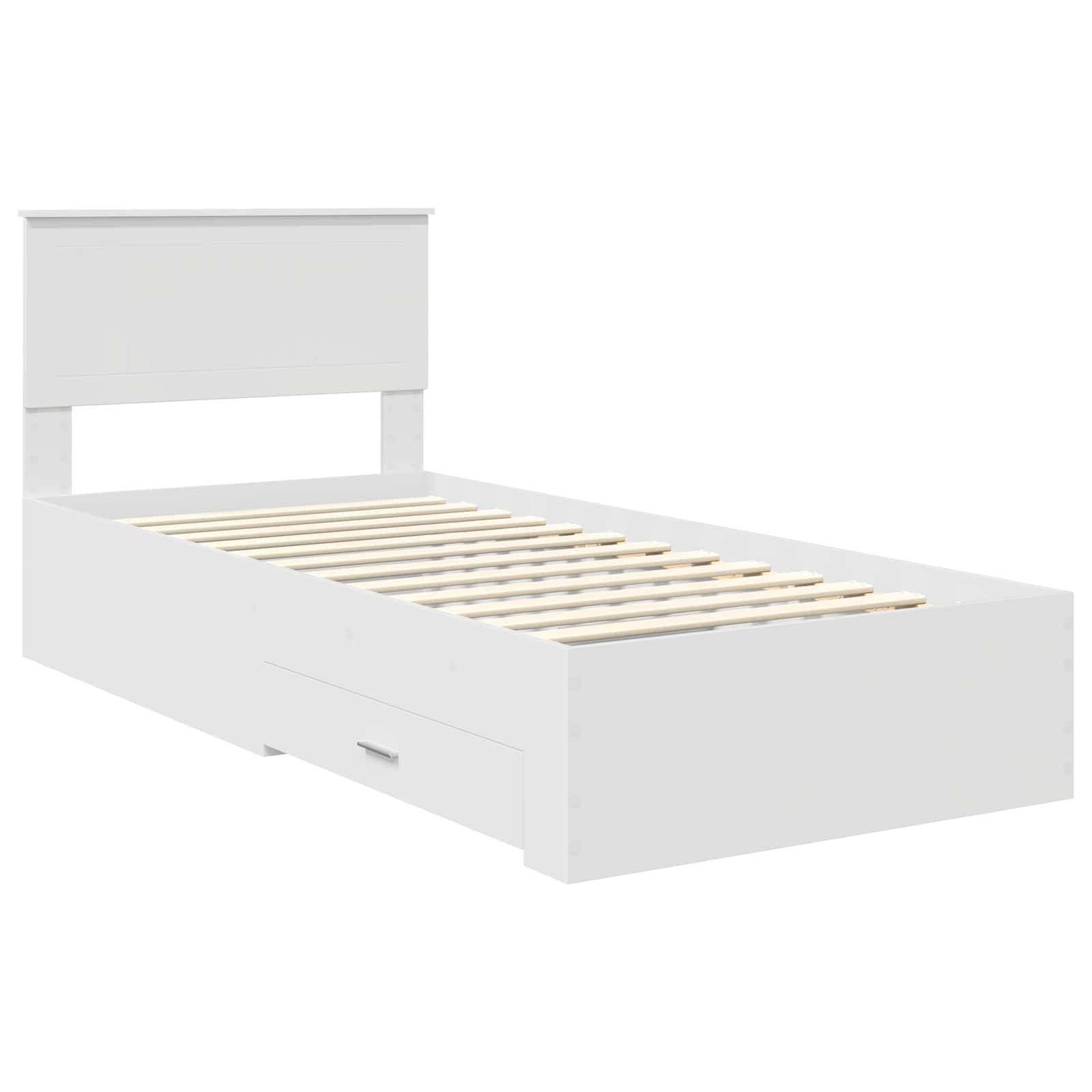 vidaXL Ramka łóżka Biały 90 x 190 cm Materiał drewnopochodny
