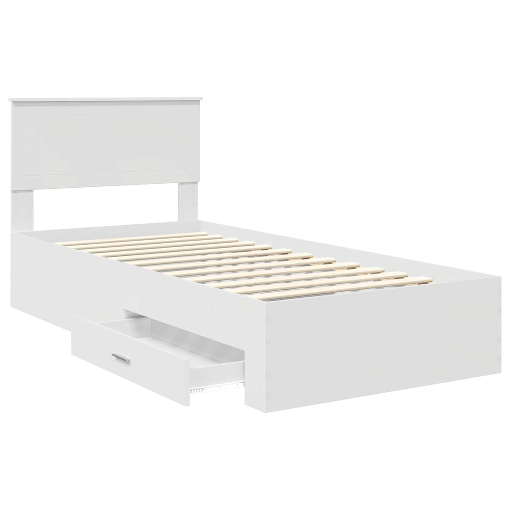 vidaXL Ramka łóżka Biały 90 x 190 cm Materiał drewnopochodny
