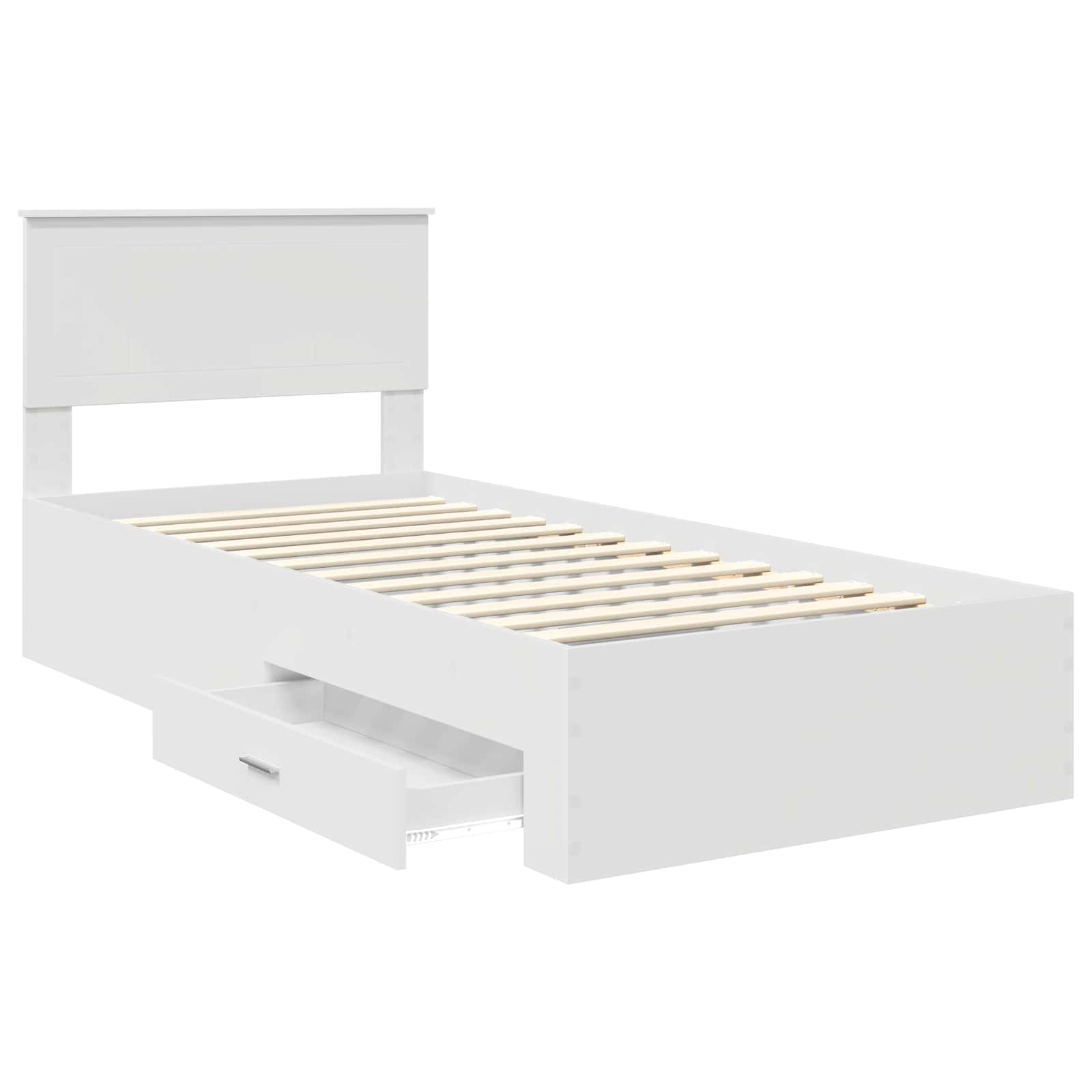 vidaXL Ramka łóżka Biały 90 x 190 cm Materiał drewnopochodny