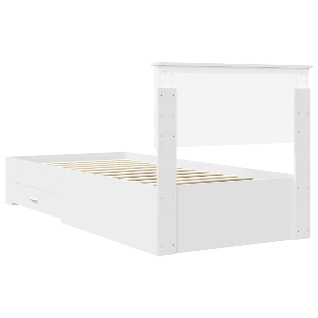 vidaXL Ramka łóżka Biały 90 x 190 cm Materiał drewnopochodny