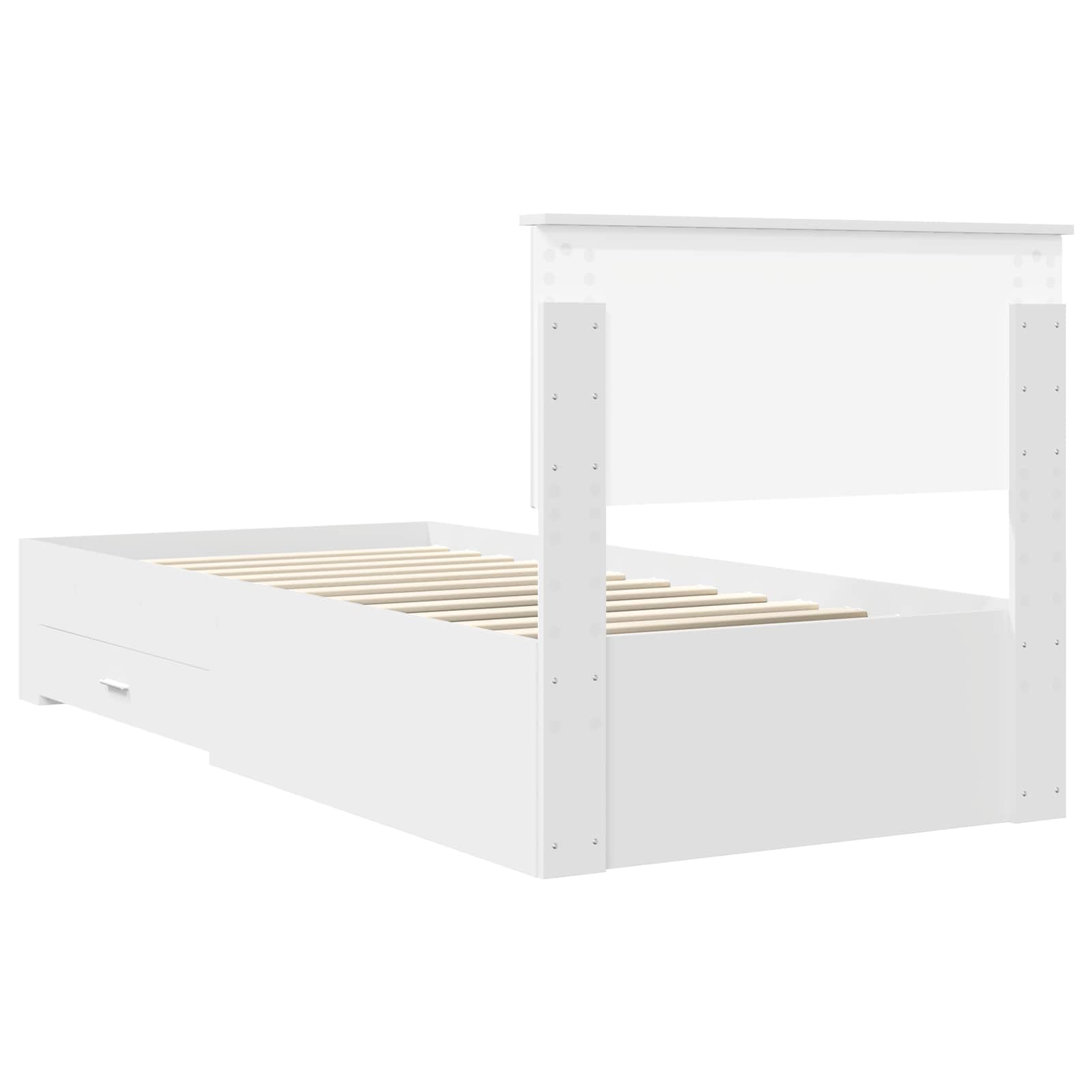 vidaXL Ramka łóżka Biały 90 x 190 cm Materiał drewnopochodny