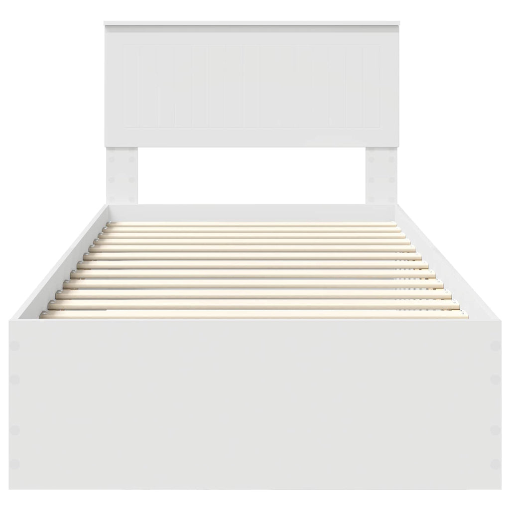 vidaXL Ramka łóżka Biały 90 x 190 cm Materiał drewnopochodny