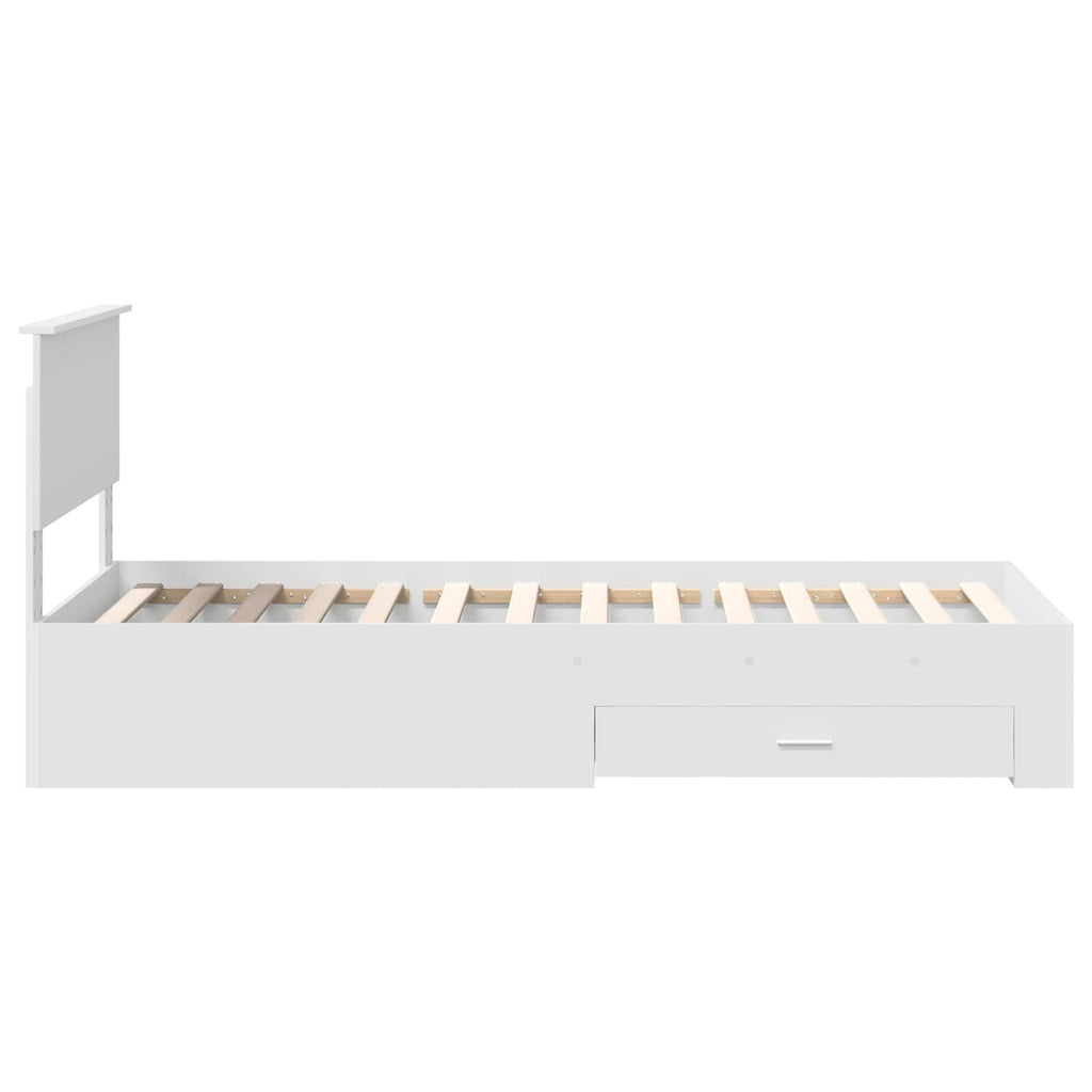 vidaXL Ramka łóżka Biały 90 x 190 cm Materiał drewnopochodny