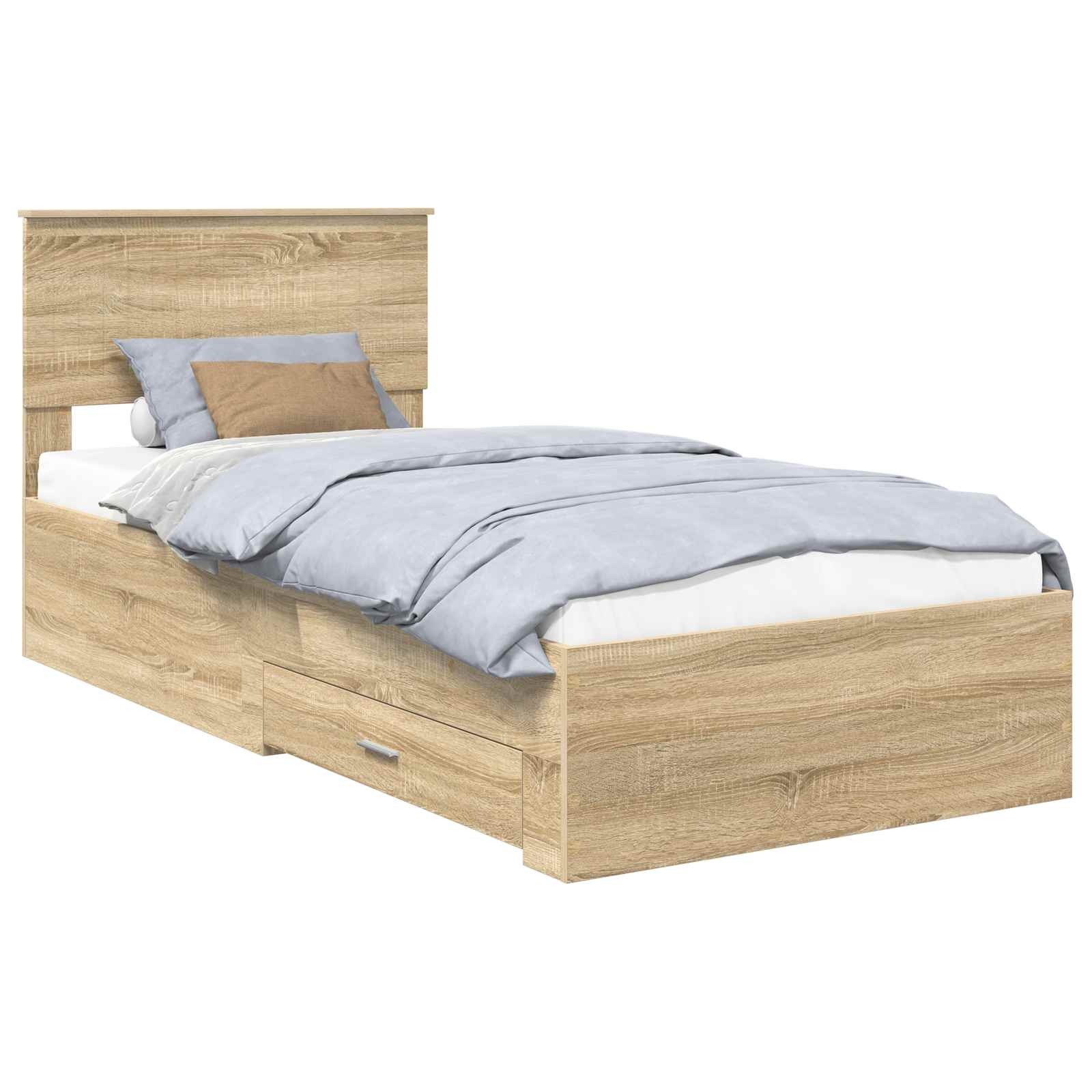 vidaXL Ramka łóżka Dąb Sonoma 90 x 190 cm Materiał drewnopochodny