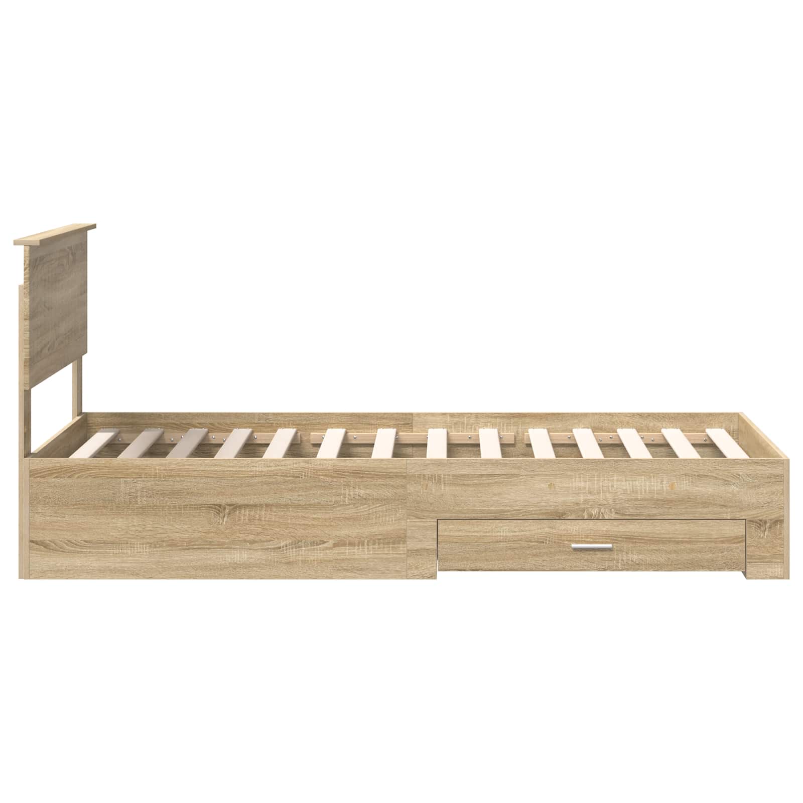 vidaXL Ramka łóżka Dąb Sonoma 90 x 190 cm Materiał drewnopochodny