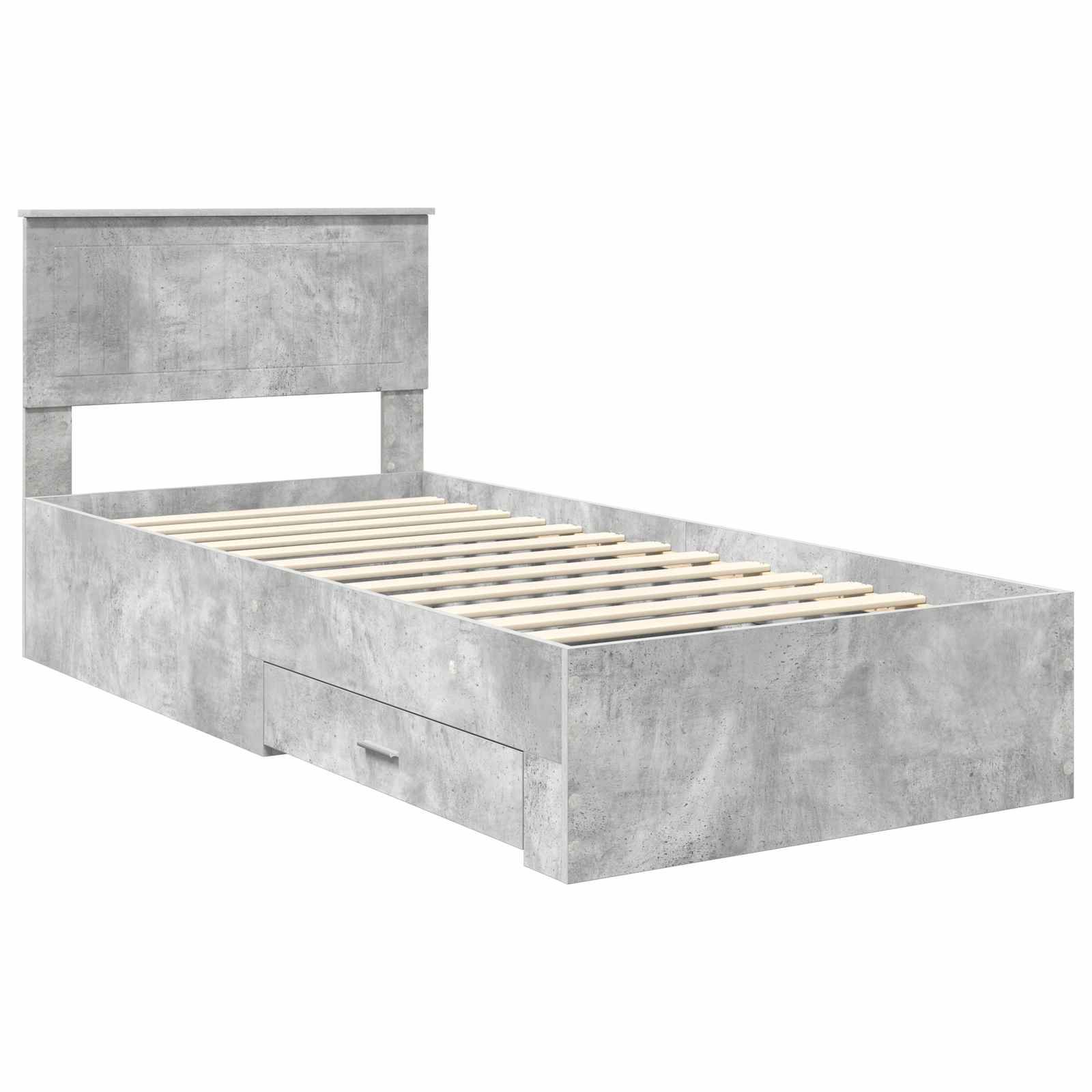 vidaXL Ramka łóżka Betonowy szary 90 x 190 cm Materiał drewnopochodny
