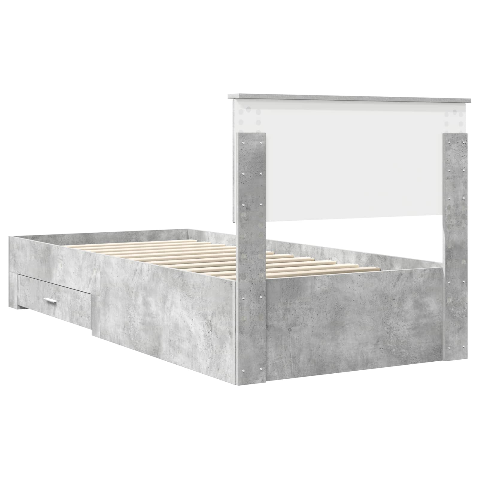 vidaXL Ramka łóżka Betonowy szary 90 x 190 cm Materiał drewnopochodny