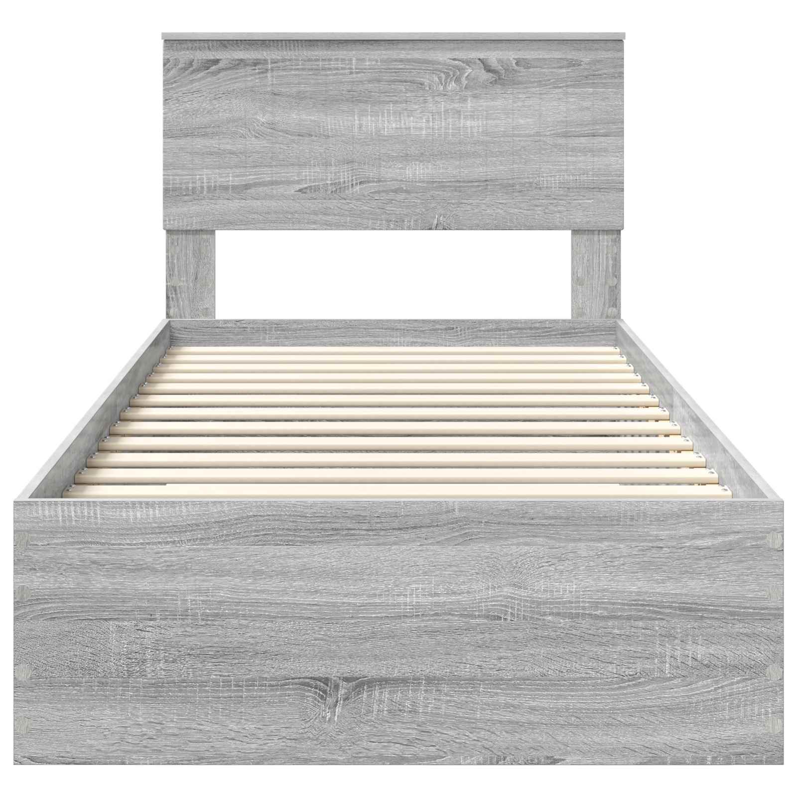 vidaXL Ramka łóżka Szary Sonoma 90 x 190 cm Materiał drewnopochodny