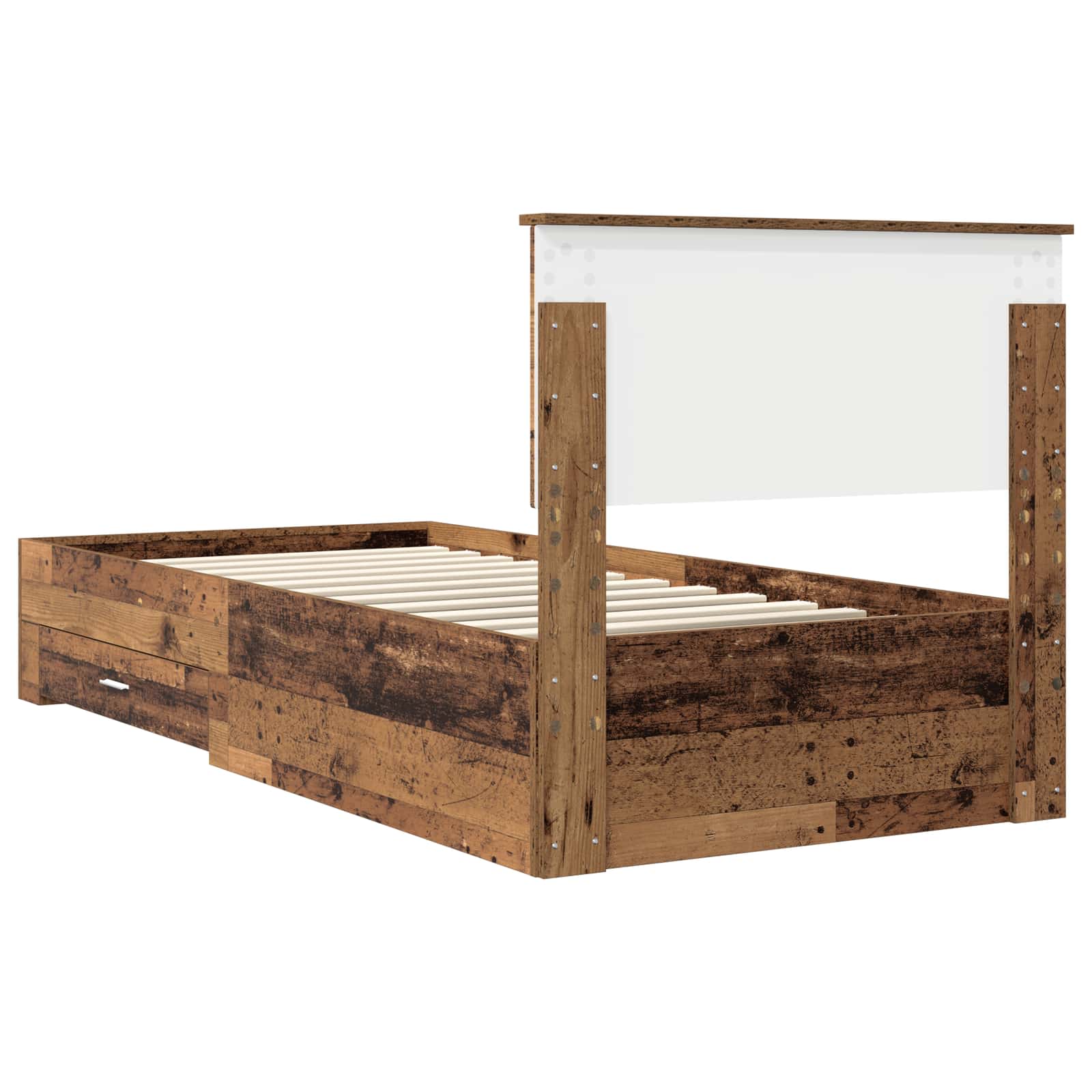 vidaXL Ramka łóżka Stare drewno 90 x 190 cm Materiał drewnopochodny