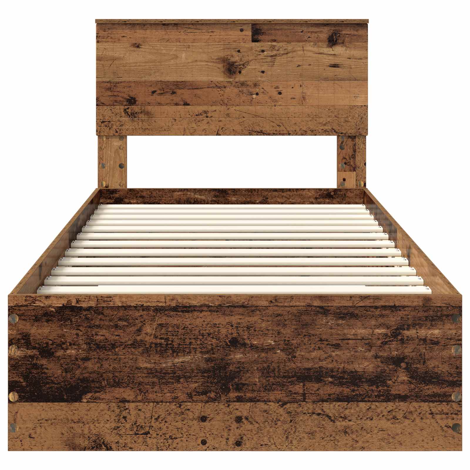 vidaXL Ramka łóżka Stare drewno 90 x 190 cm Materiał drewnopochodny