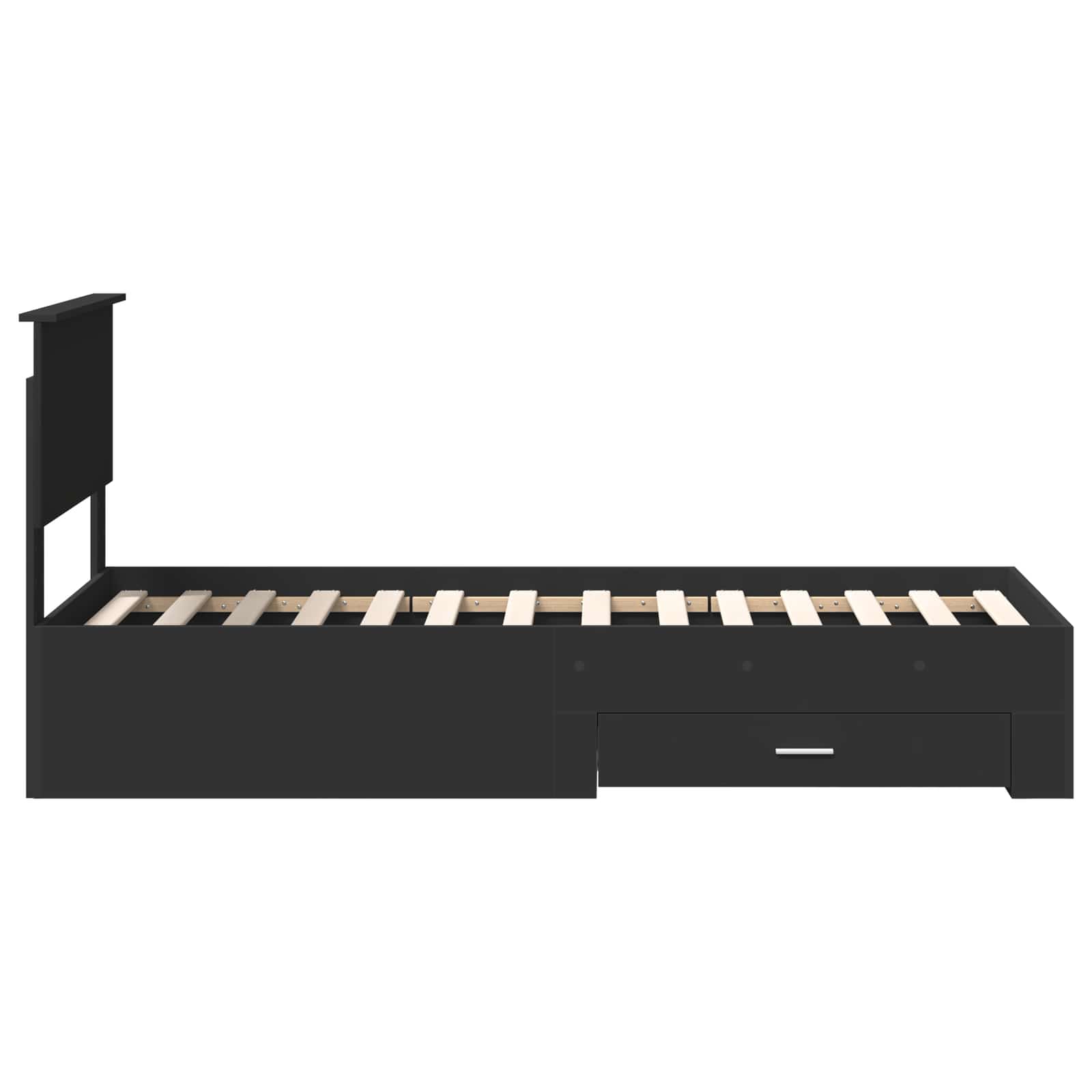 vidaXL Ramka łóżka Z zagłówkiem Czarny i Srebrny 75 x 190 cm