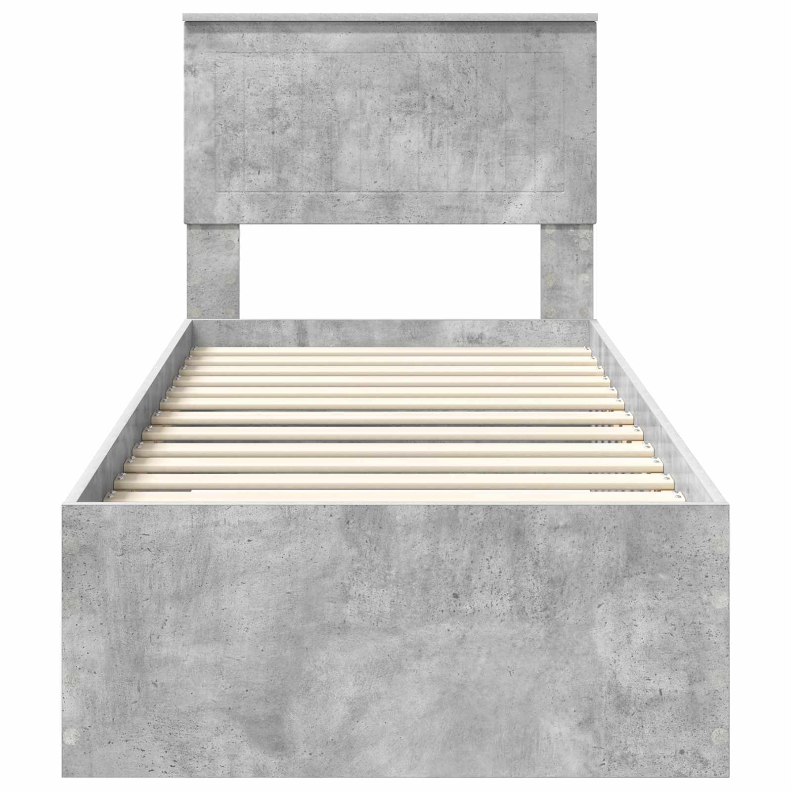 vidaXL Ramka łóżka Z zagłówkiem Betonowy szary i srebro 70 x 190 cm