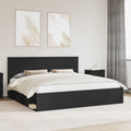 vidaXL Ramka łóżka Czarny 200 x 200 cm Lite drewno sosnowe