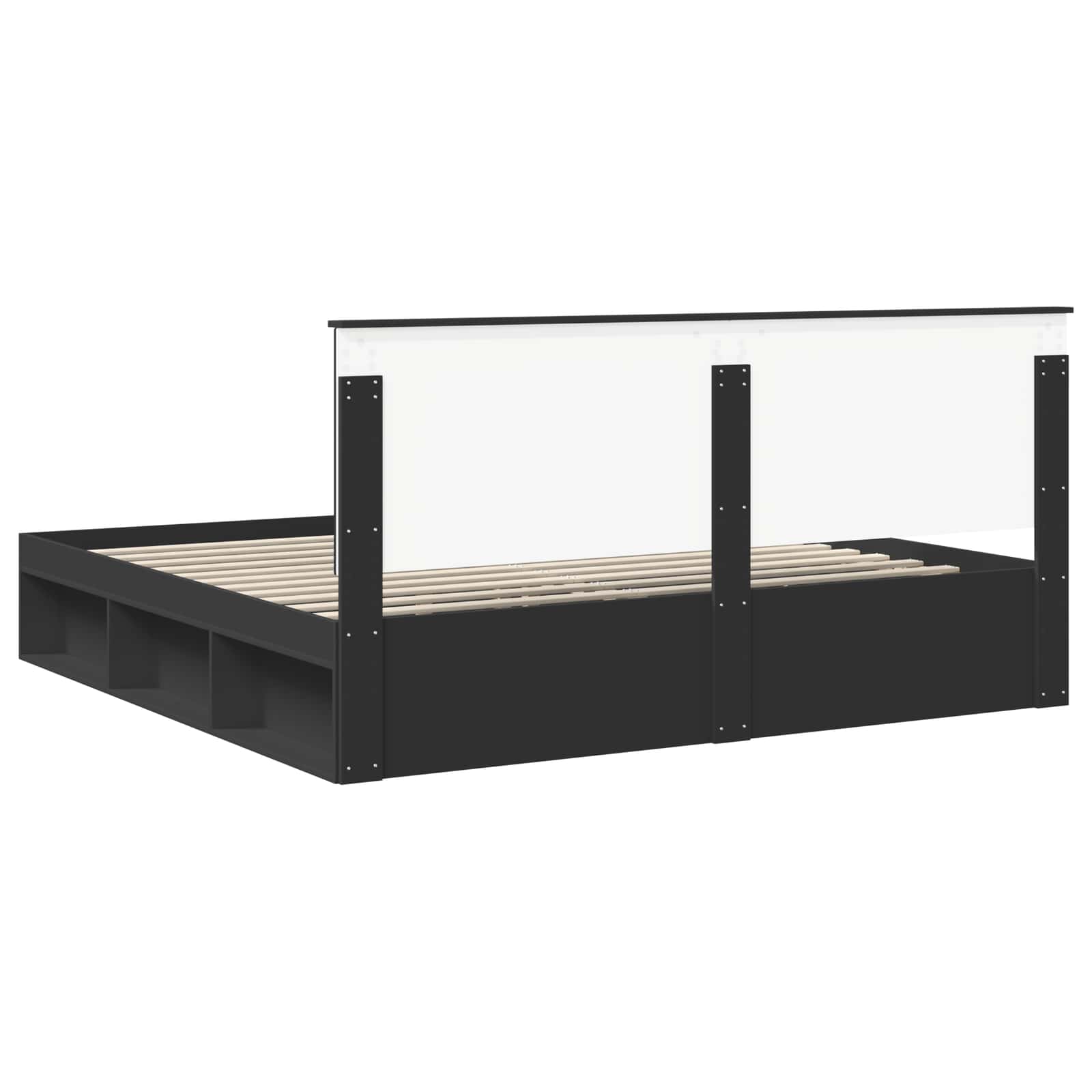 vidaXL Ramka łóżka Czarny 200 x 200 cm Lite drewno sosnowe
