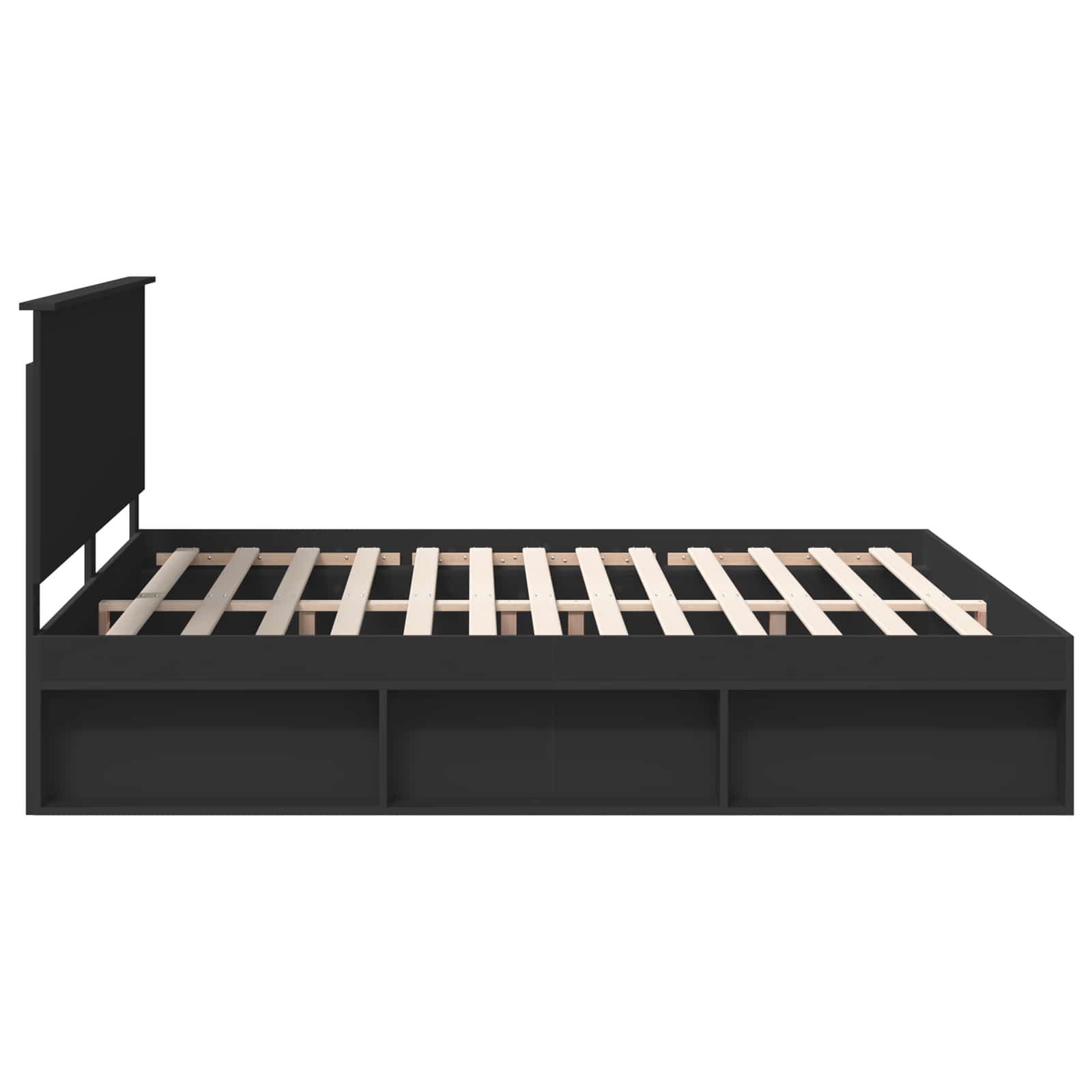 vidaXL Ramka łóżka Czarny 200 x 200 cm Lite drewno sosnowe