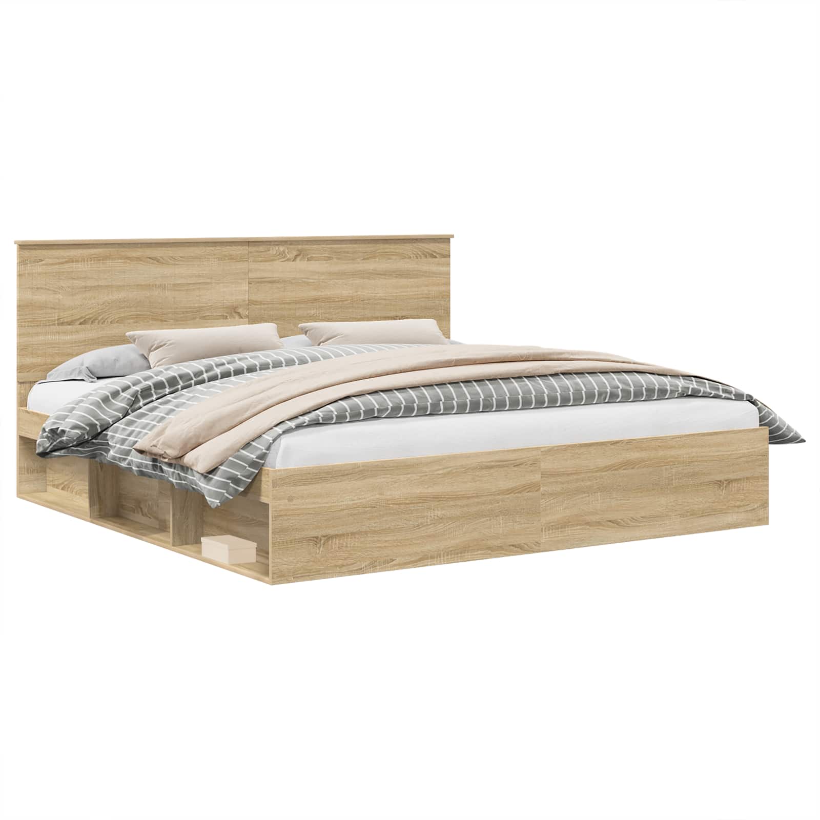 vidaXL Ramka łóżka Sonoma 200 x 200 cm Lite drewno sosnowe