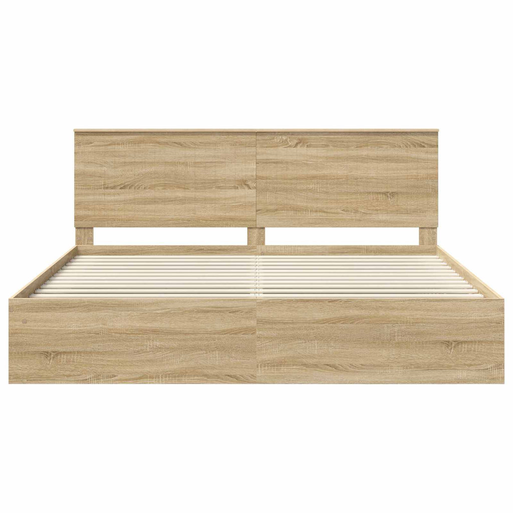 vidaXL Ramka łóżka Sonoma 200 x 200 cm Lite drewno sosnowe