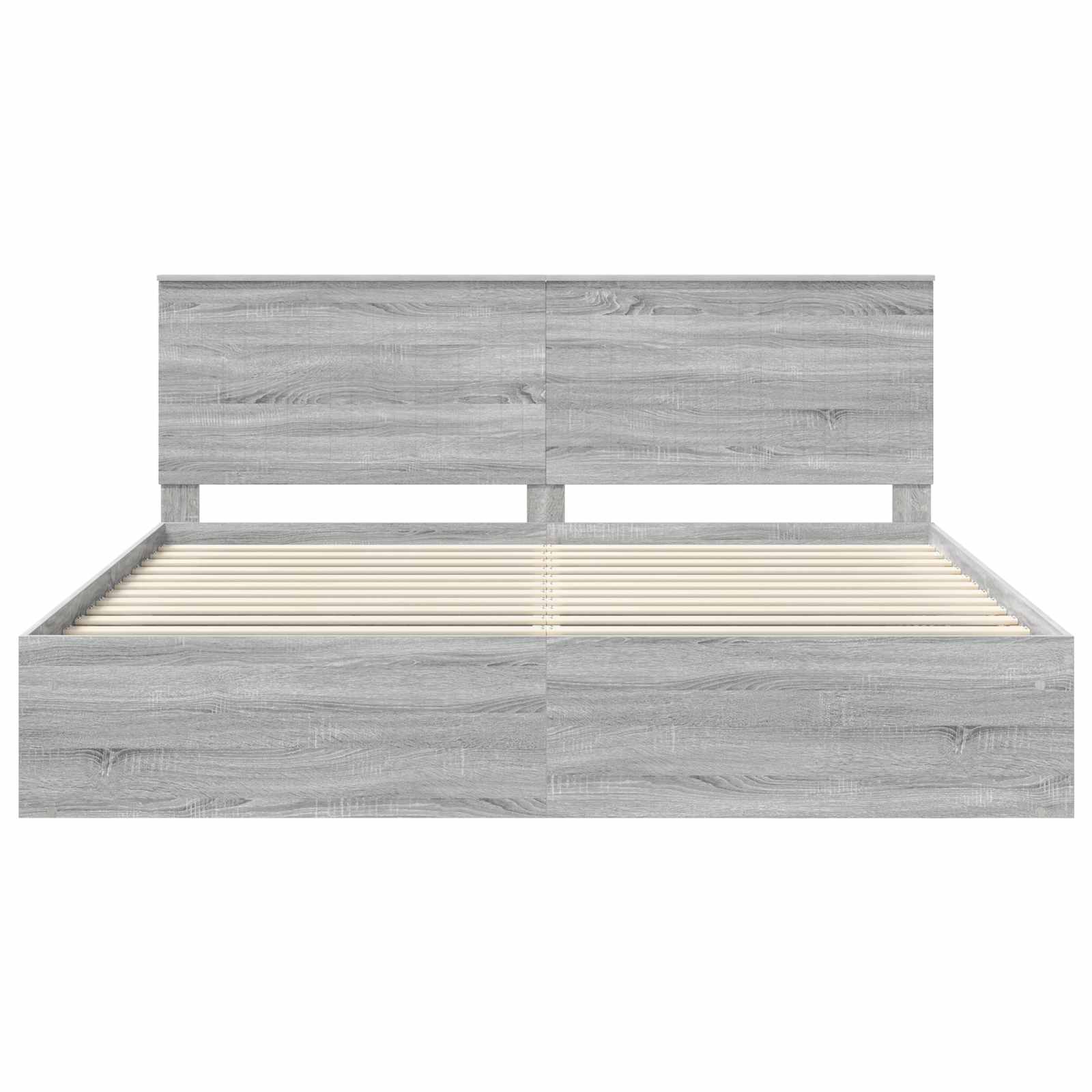 vidaXL Ramka łóżka Szary Sonoma 200 x 200 cm Lite drewno sosnowe