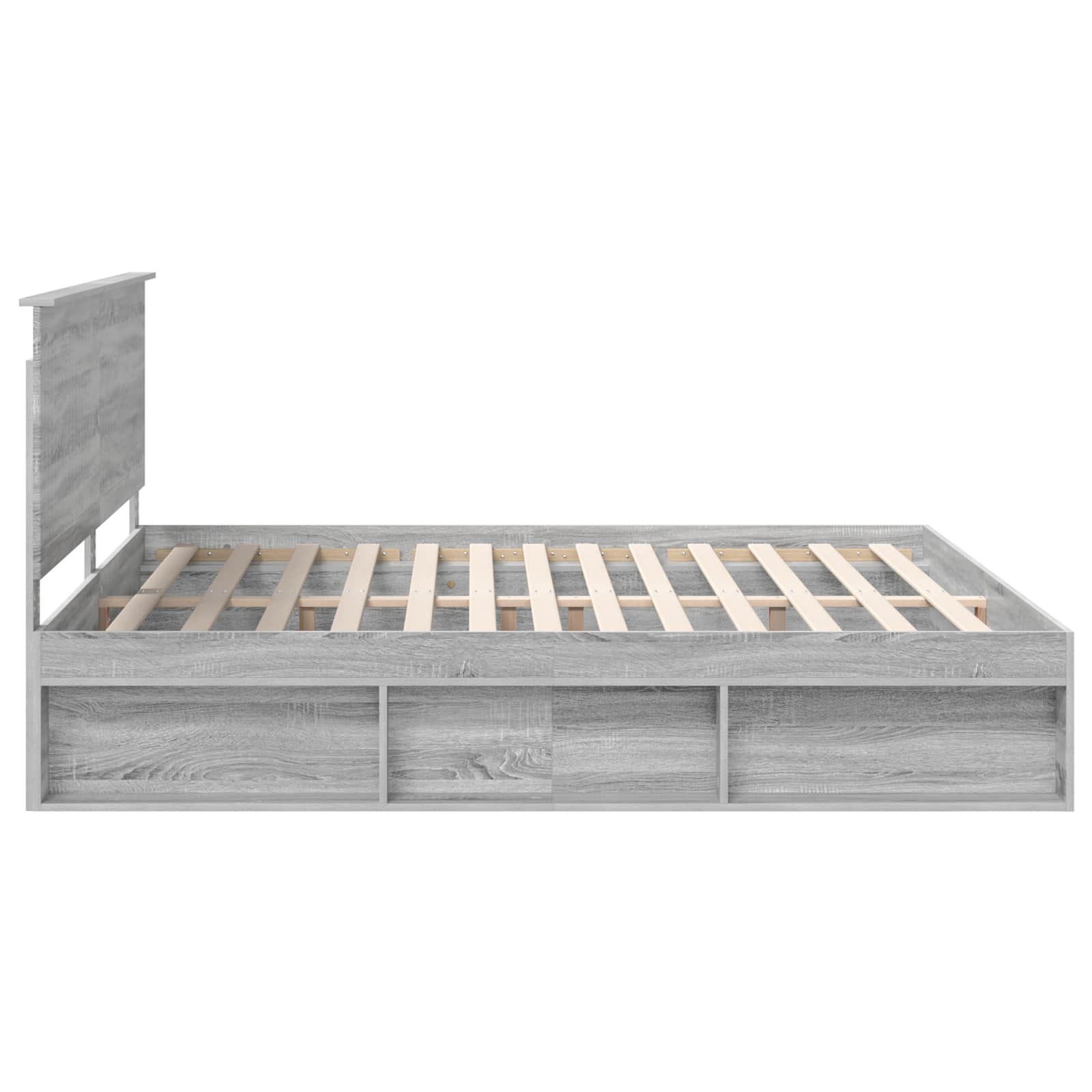 vidaXL Ramka łóżka Szary Sonoma 200 x 200 cm Lite drewno sosnowe