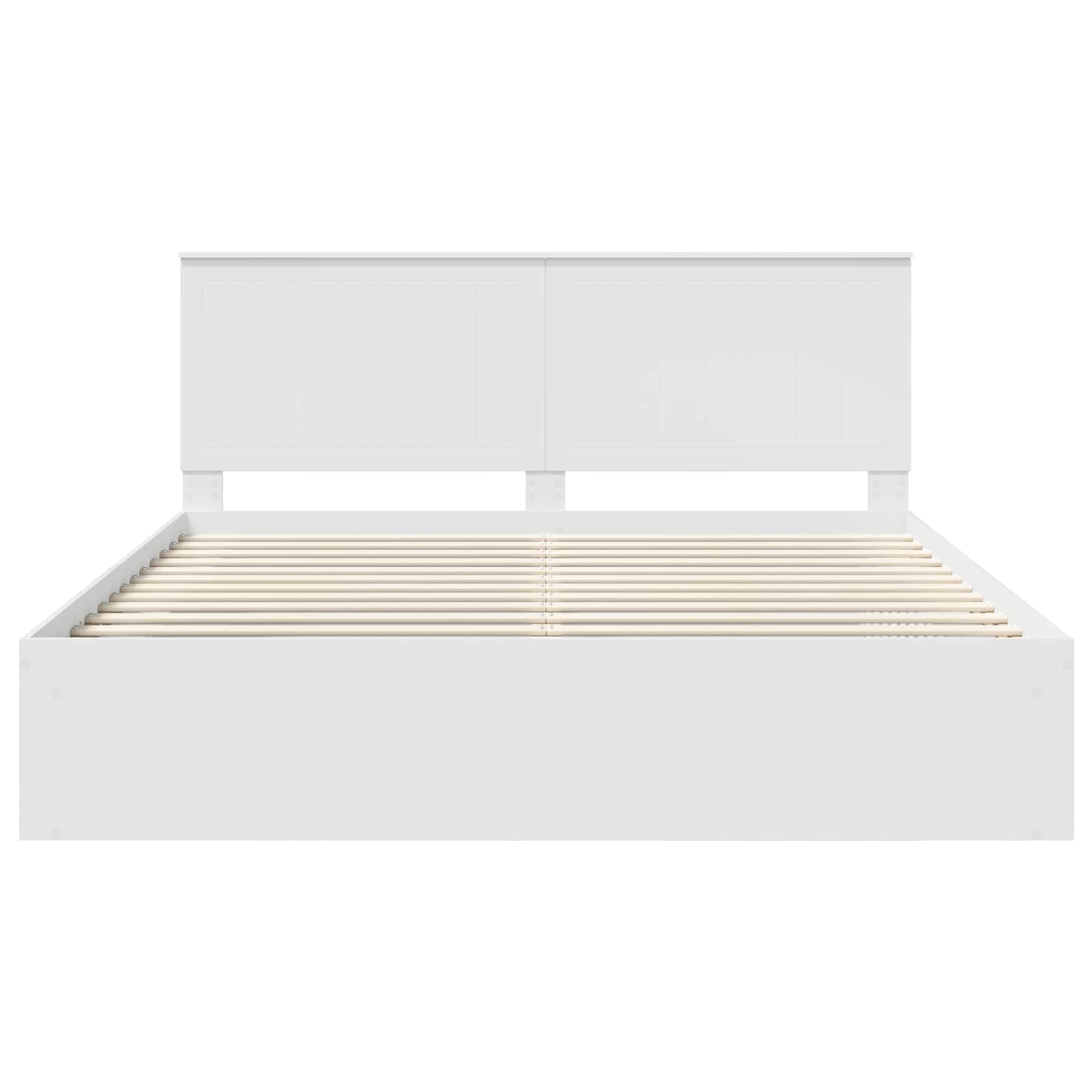 vidaXL Ramka łóżka Z zagłówkiem Biały 180 x 200 cm Lite drewno sosnowe