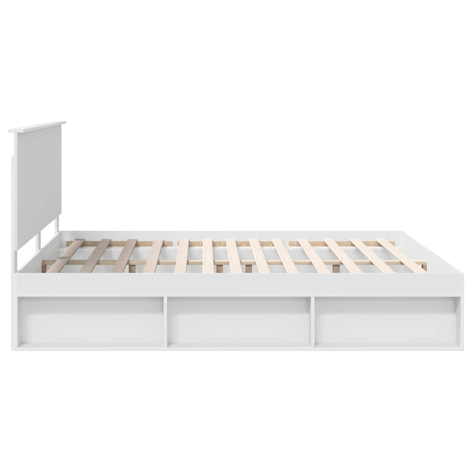vidaXL Ramka łóżka Z zagłówkiem Biały 180 x 200 cm Lite drewno sosnowe