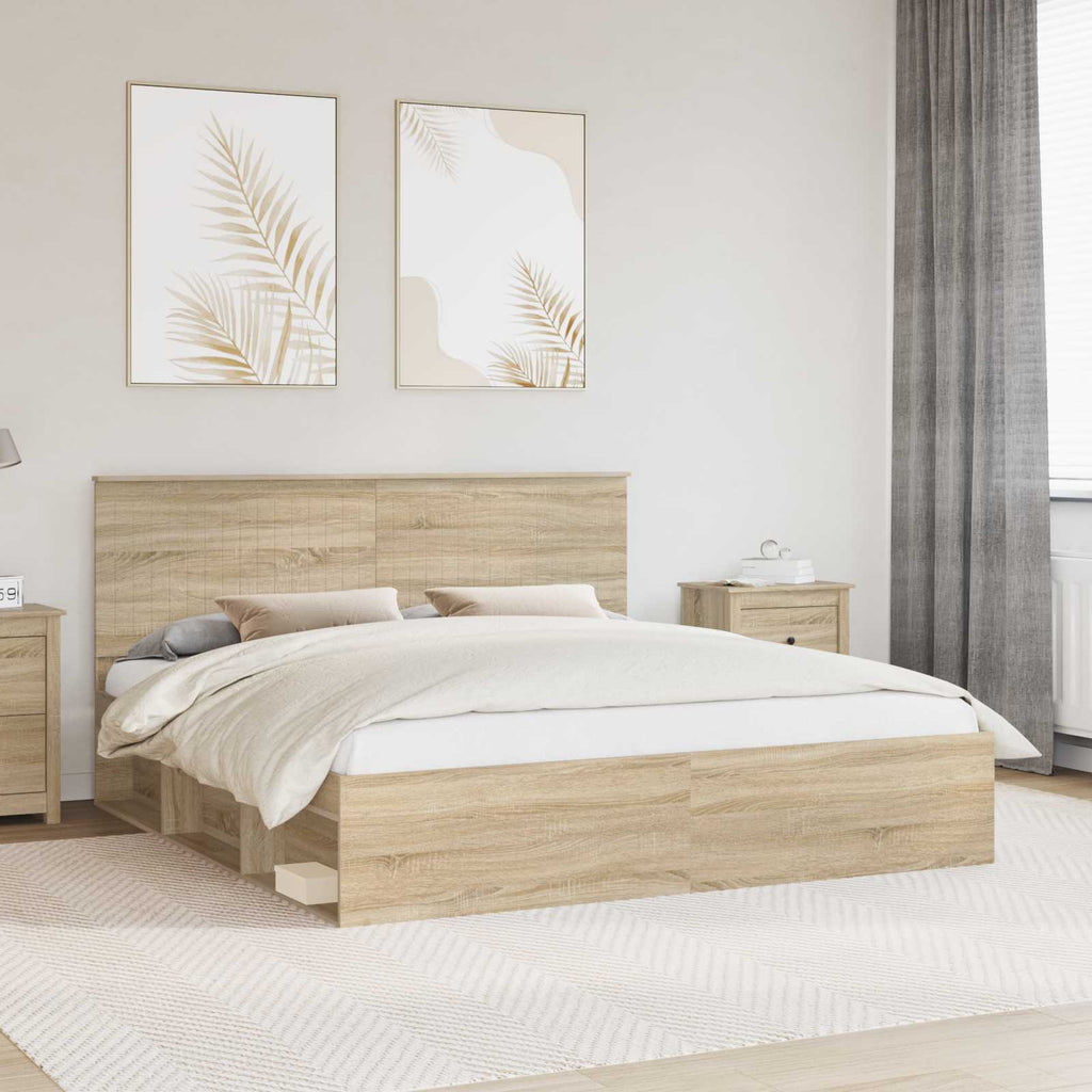 vidaXL Ramka łóżka Sonoma 180 x 200 cm Lite drewno sosnowe