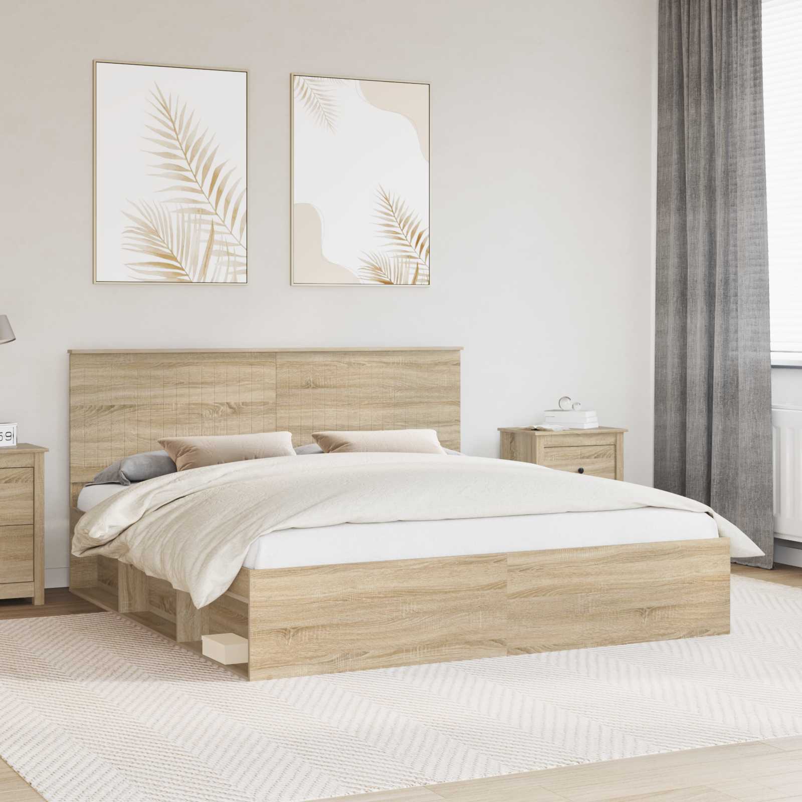 vidaXL Ramka łóżka Sonoma 180 x 200 cm Lite drewno sosnowe