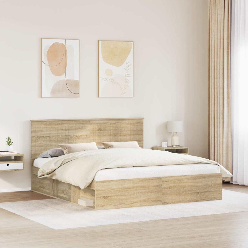 vidaXL Ramka łóżka Sonoma 180 x 200 cm Lite drewno sosnowe