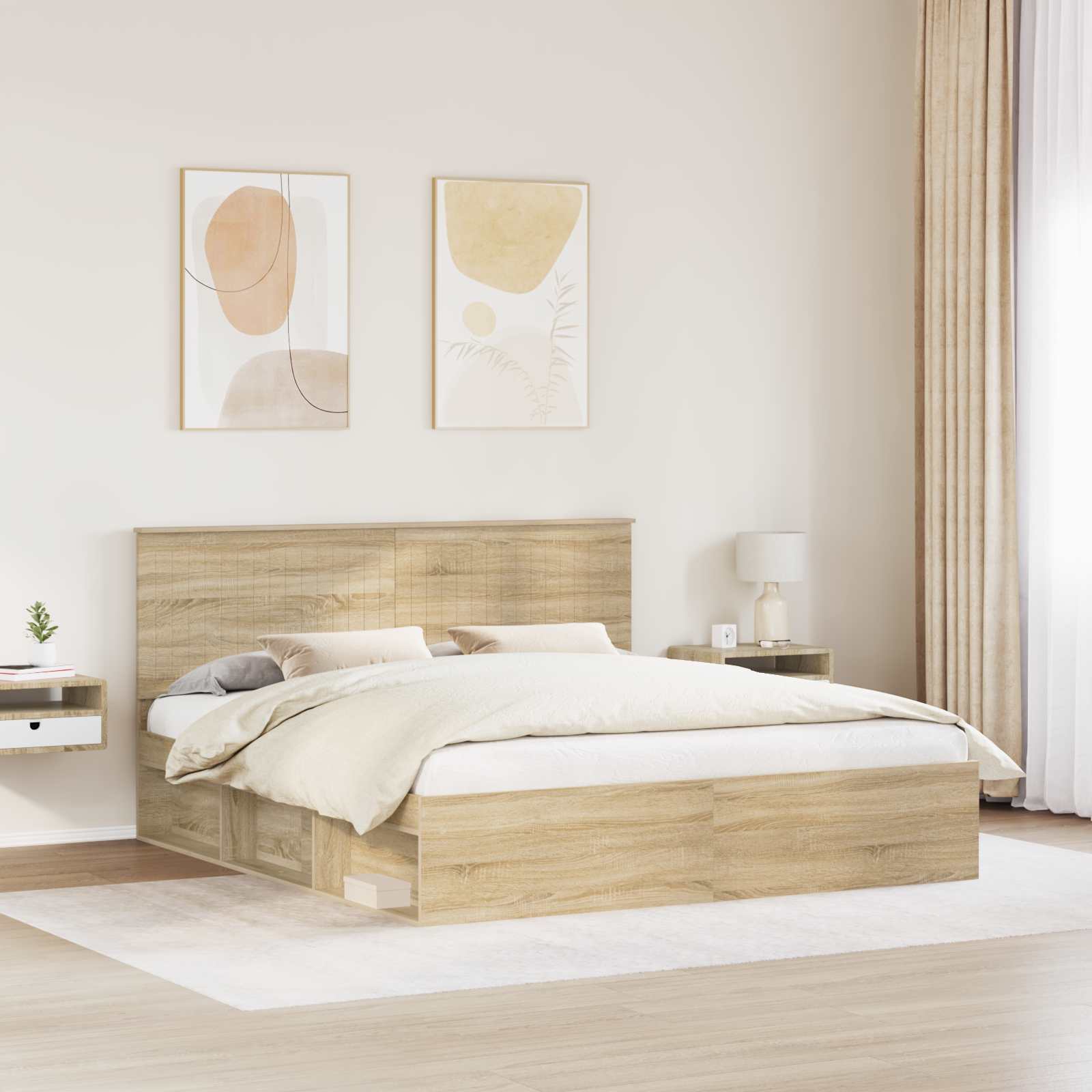 vidaXL Ramka łóżka Sonoma 180 x 200 cm Lite drewno sosnowe
