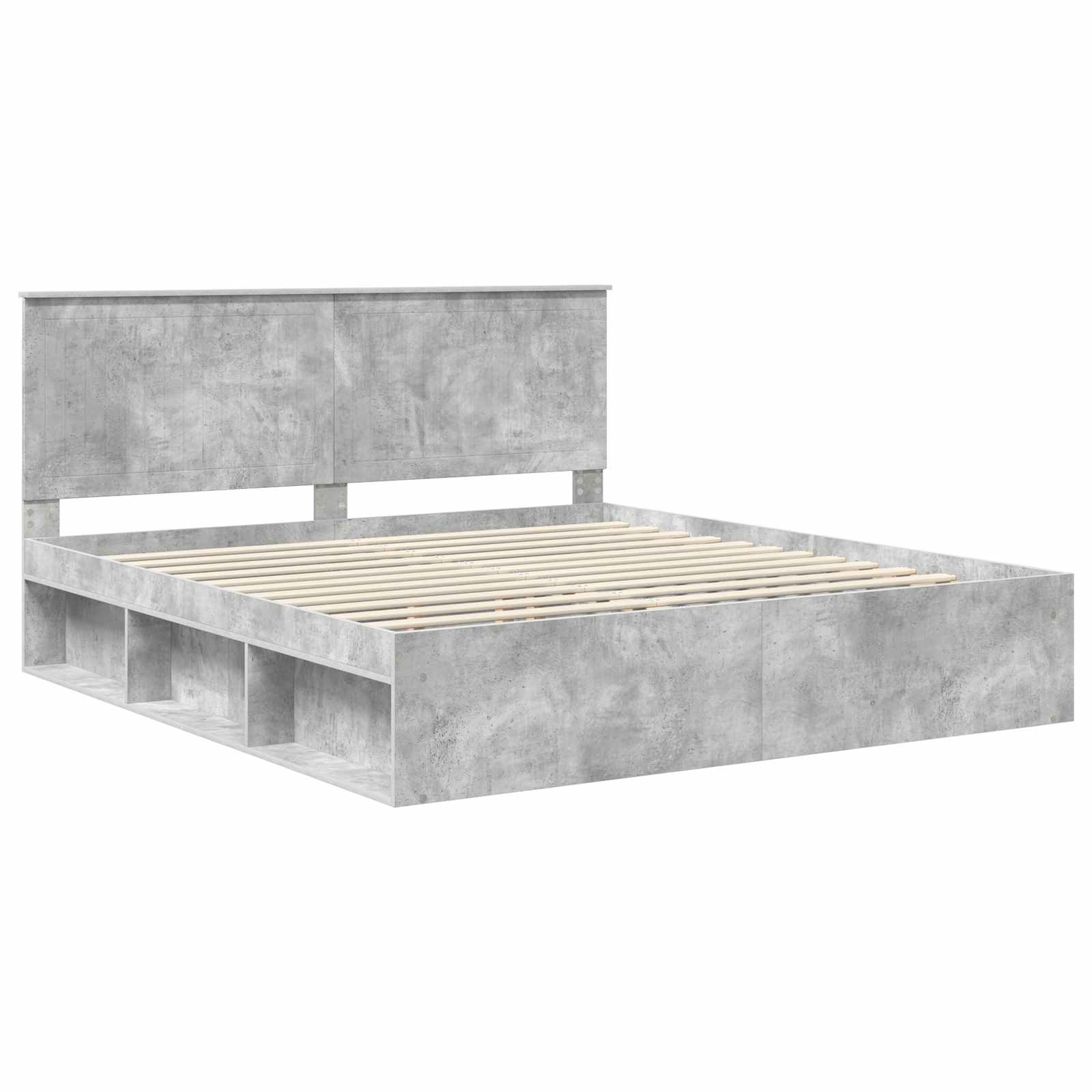 vidaXL Ramka łóżka Betonowy 180 x 200 cm Lite drewno sosnowe