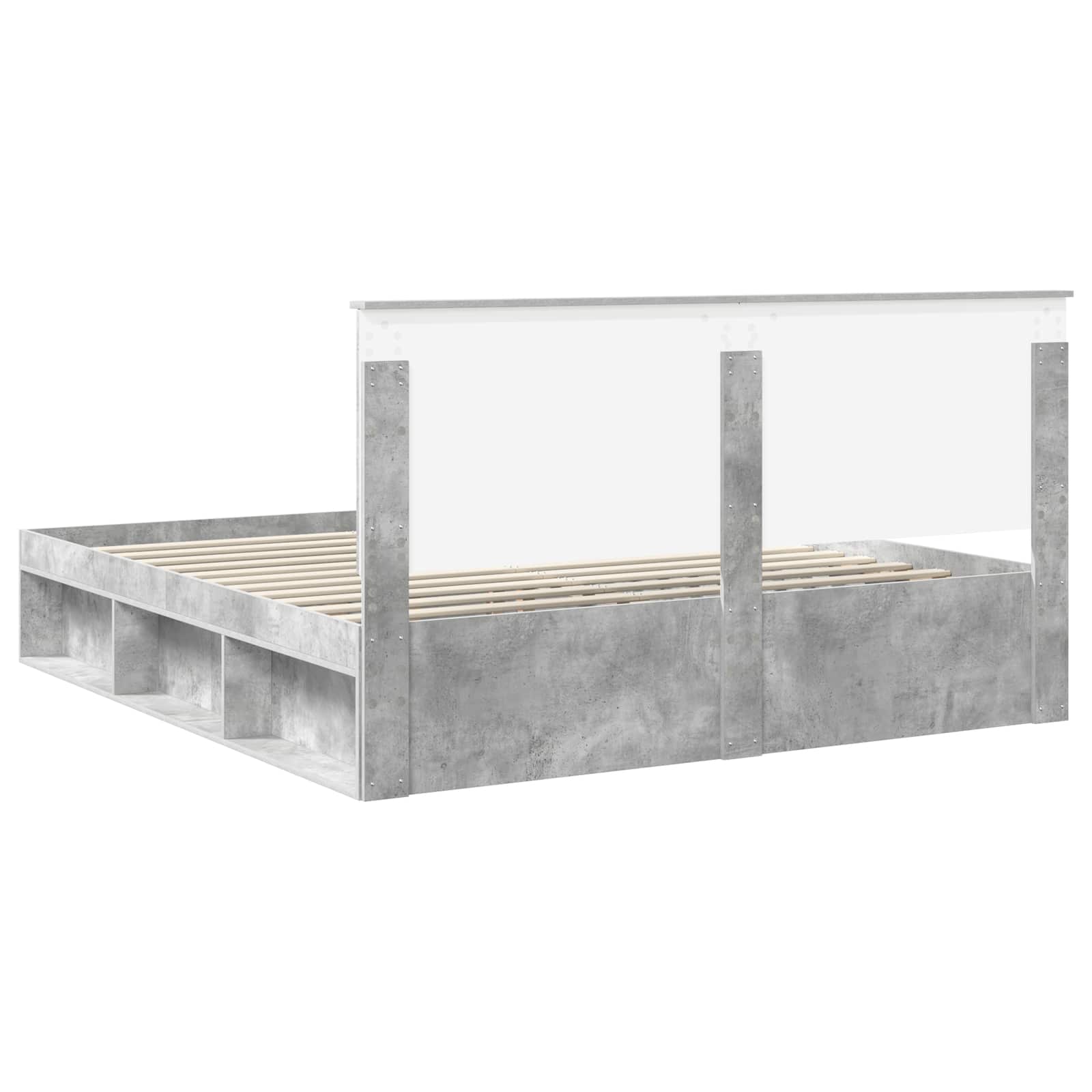 vidaXL Ramka łóżka Betonowy 180 x 200 cm Lite drewno sosnowe