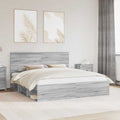 vidaXL Ramka łóżka Szary Sonoma 180 x 200 cm Lite drewno sosnowe