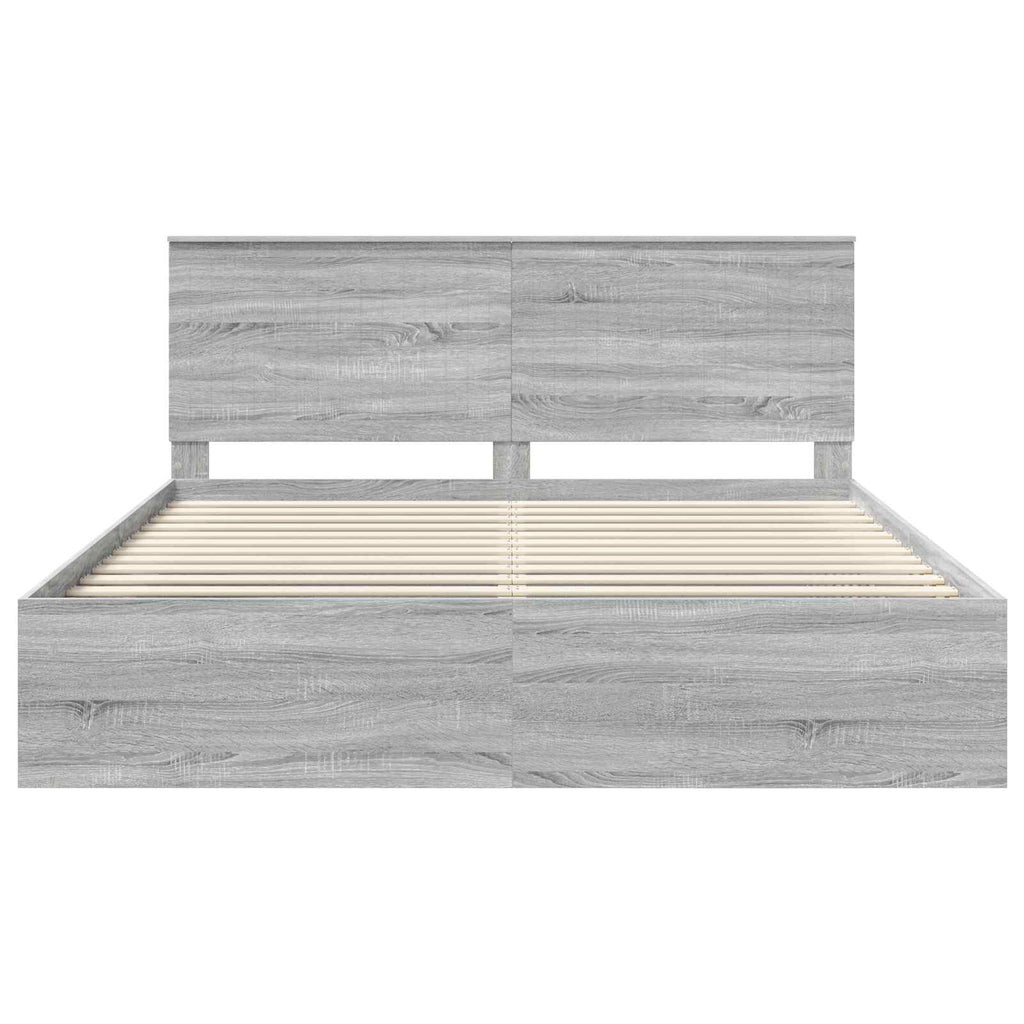 vidaXL Ramka łóżka Szary Sonoma 180 x 200 cm Lite drewno sosnowe